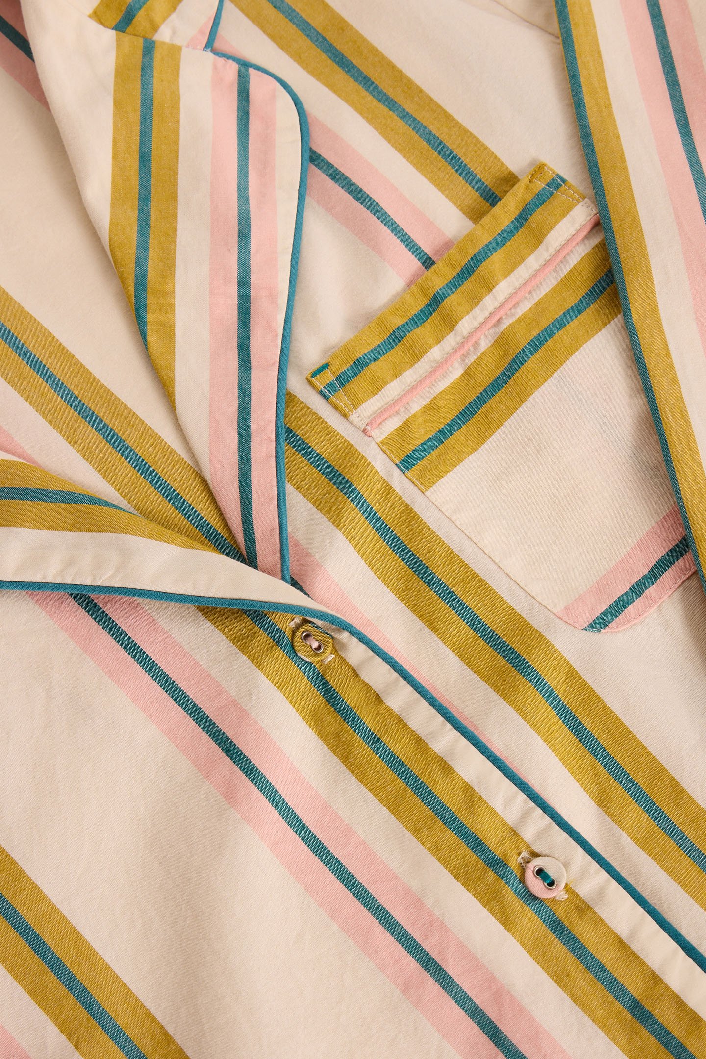 NINA ORGANIC STRIPE PJ SHIRT IVORY MULTI 6