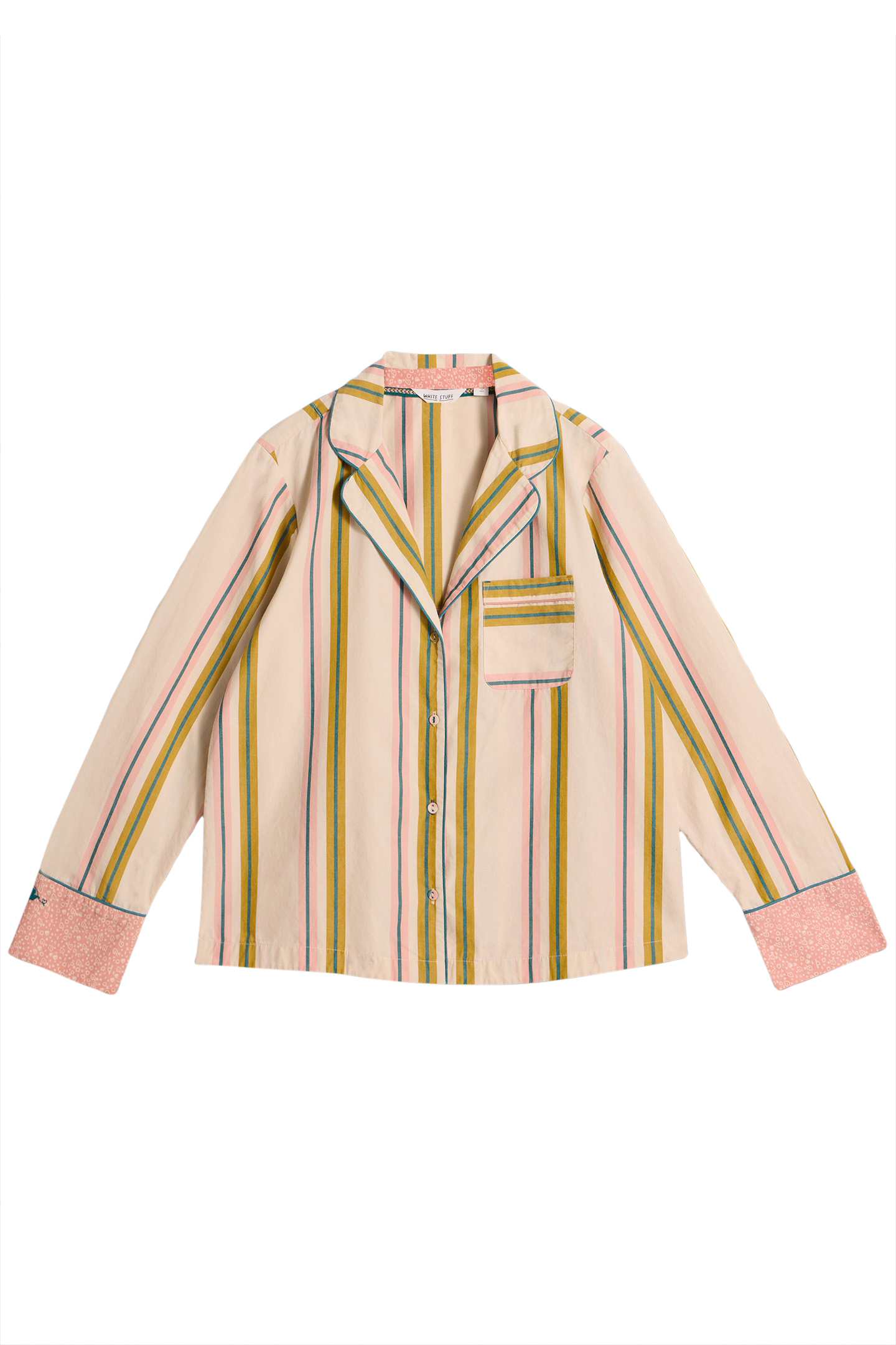 NINA ORGANIC STRIPE PJ SHIRT IVORY MULTI 4