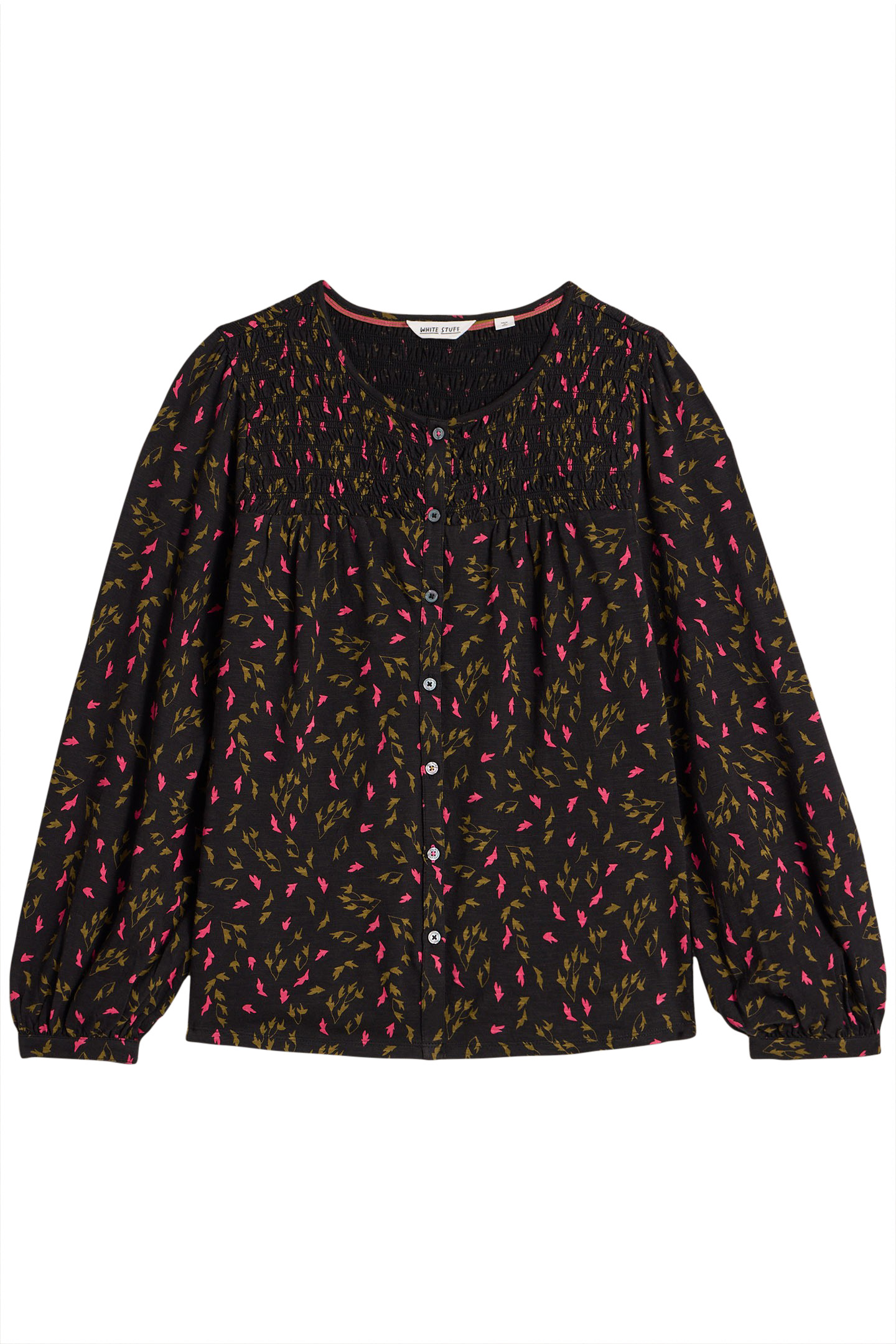 DANIELLA SHIRRED TOP BLACK PRINT 4
