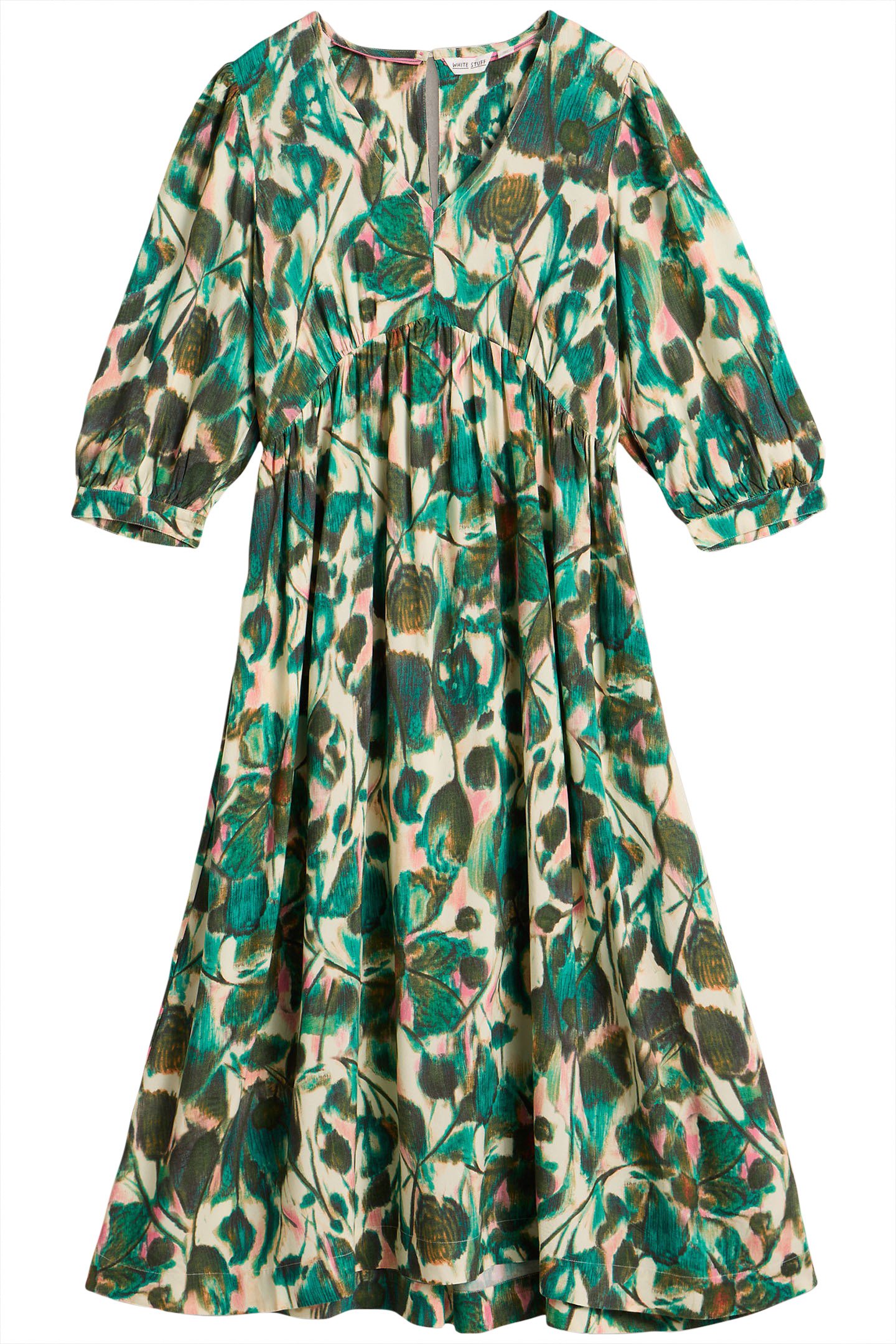 LUCY MIDI DRESS GREEN PRINT 3