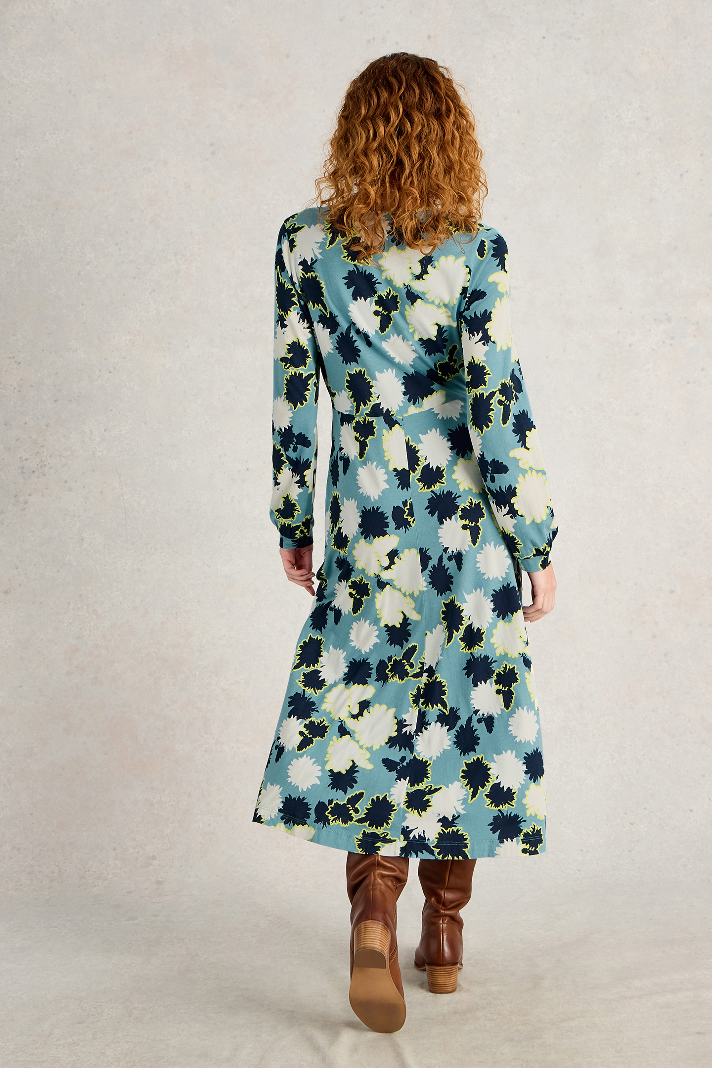 MEGAN JERSEY DRESS BLUE PRINT 2