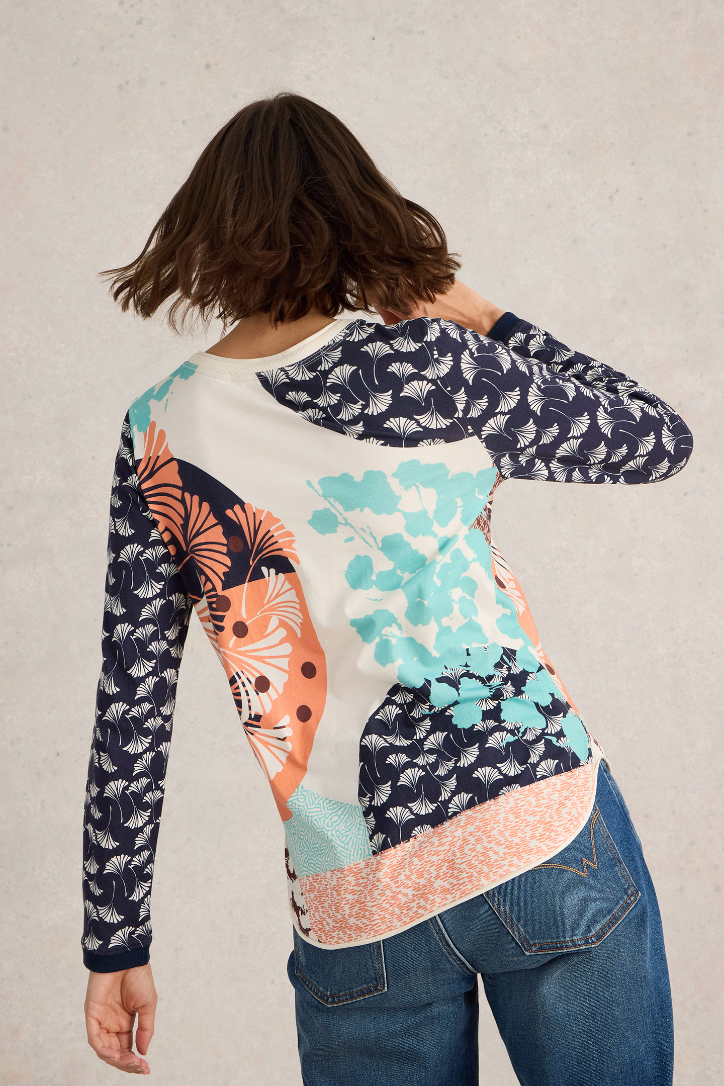 CLARA LS TEE BLUE PRINT 2