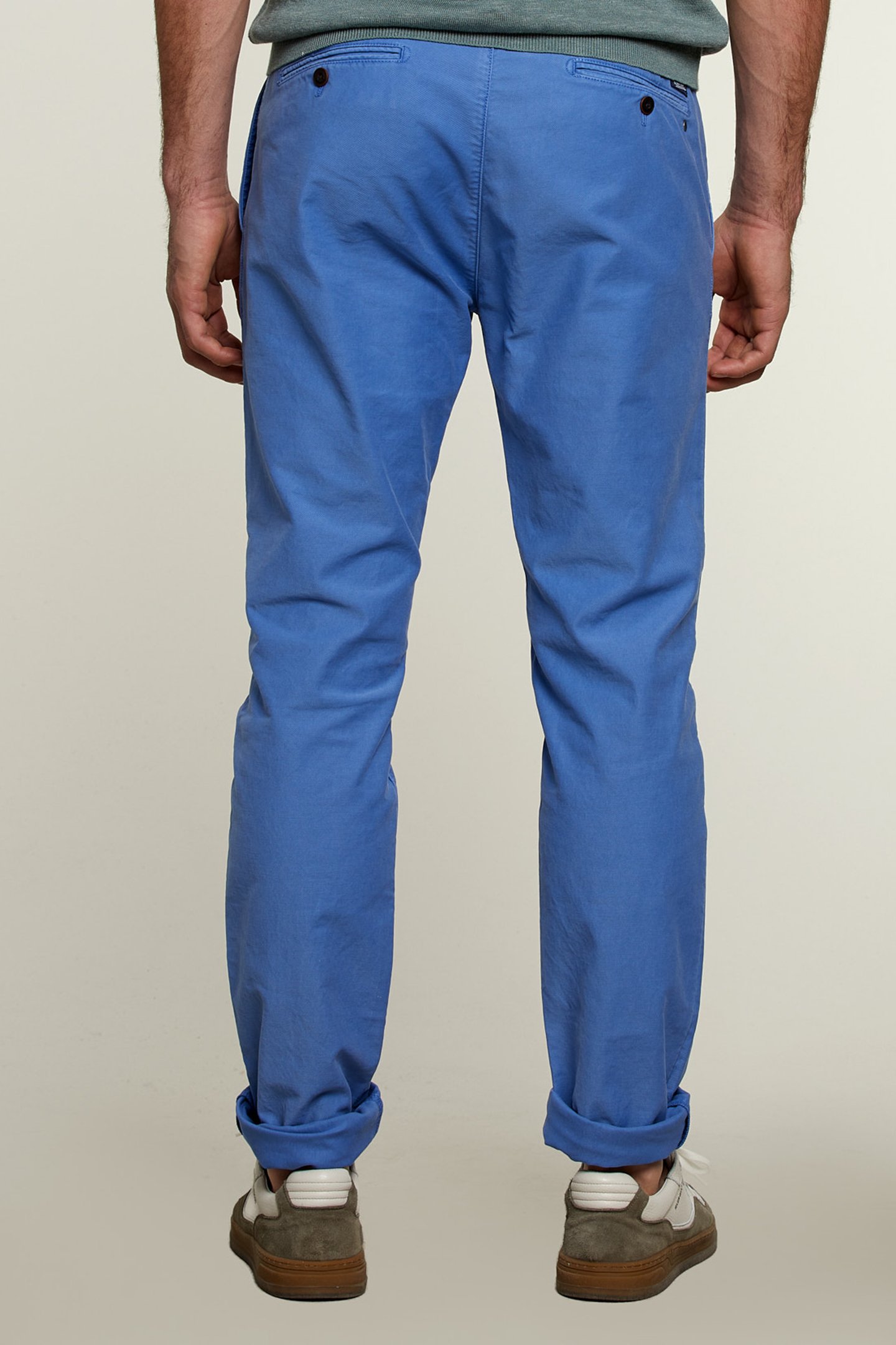 SLIM FIT COTTON CHINO SEA BLUE 2