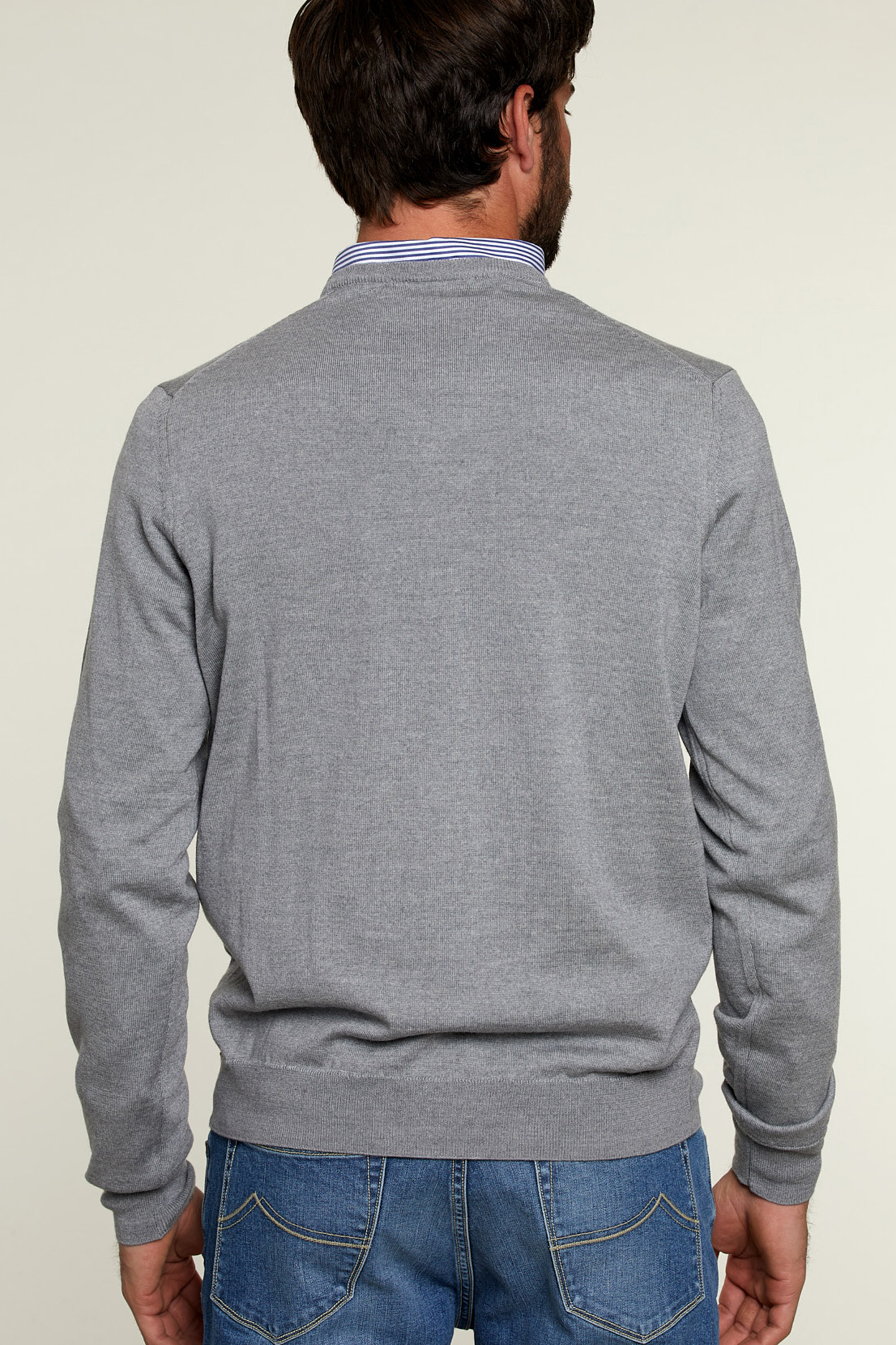 BASIC V-NECK PULLOVER DARK LAVA MIX 2