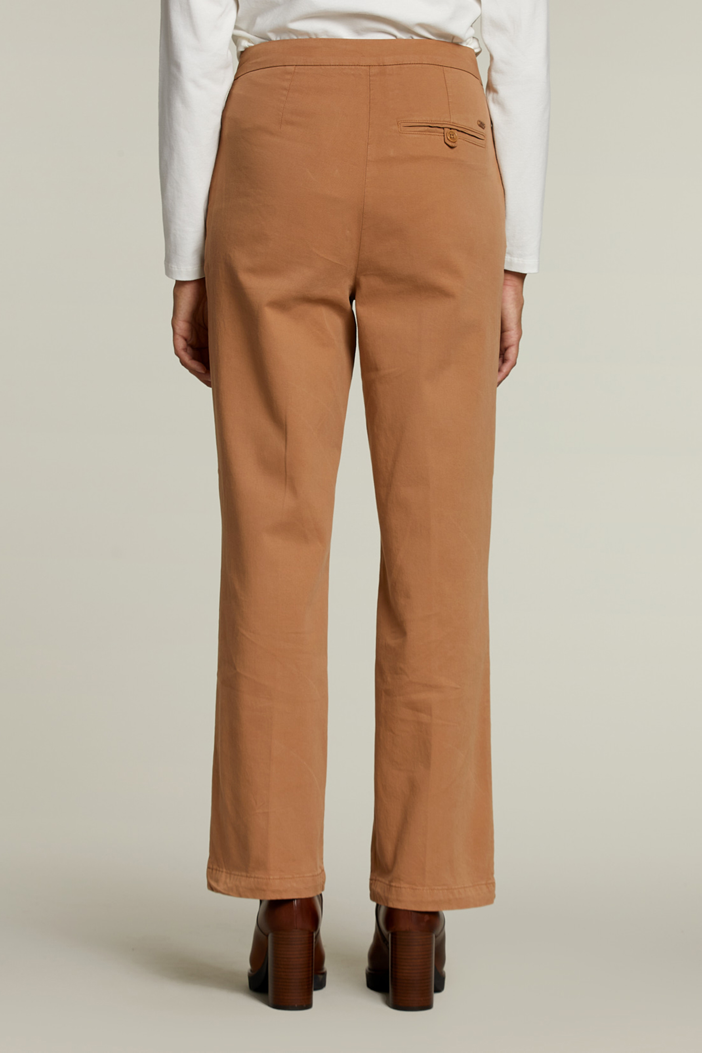 BROWN HIGH WAIST WELT POCKET PANTS 2