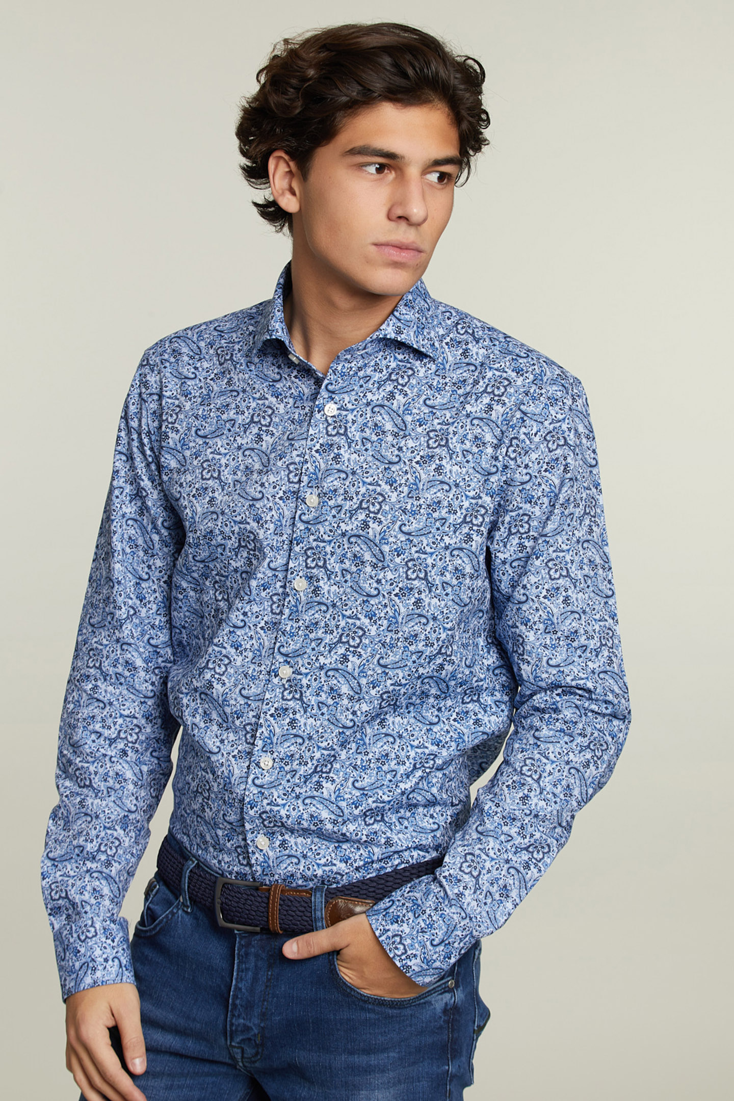 CUSTOM FIT FANTASY SHIRT BLUE 1