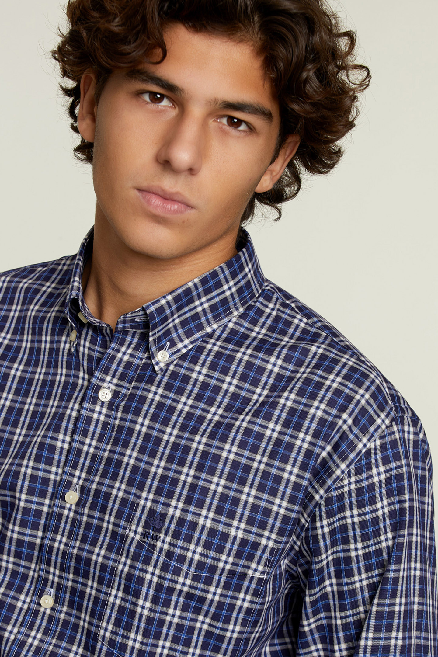 CUSTOM FIT CHECKED SHIRT BLUE/WHITE 4