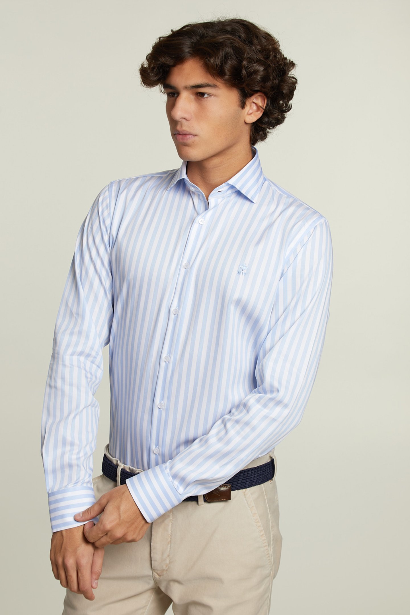 CUSTOM FIT STRIPED SHIRT BLUE/WHITE 1