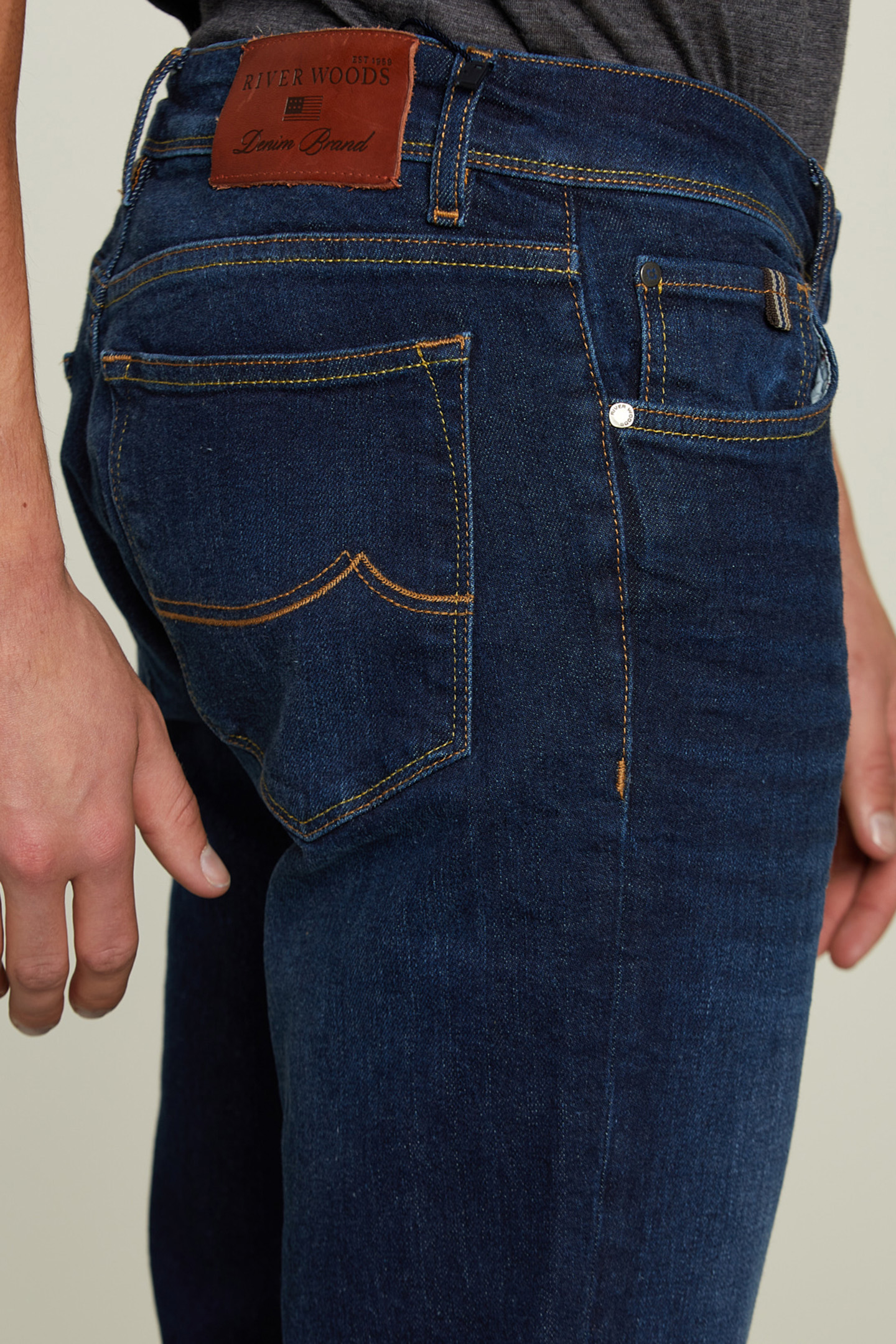 REGULAR FIT BASIC 5-POCKET JEANS DARK STONE 4