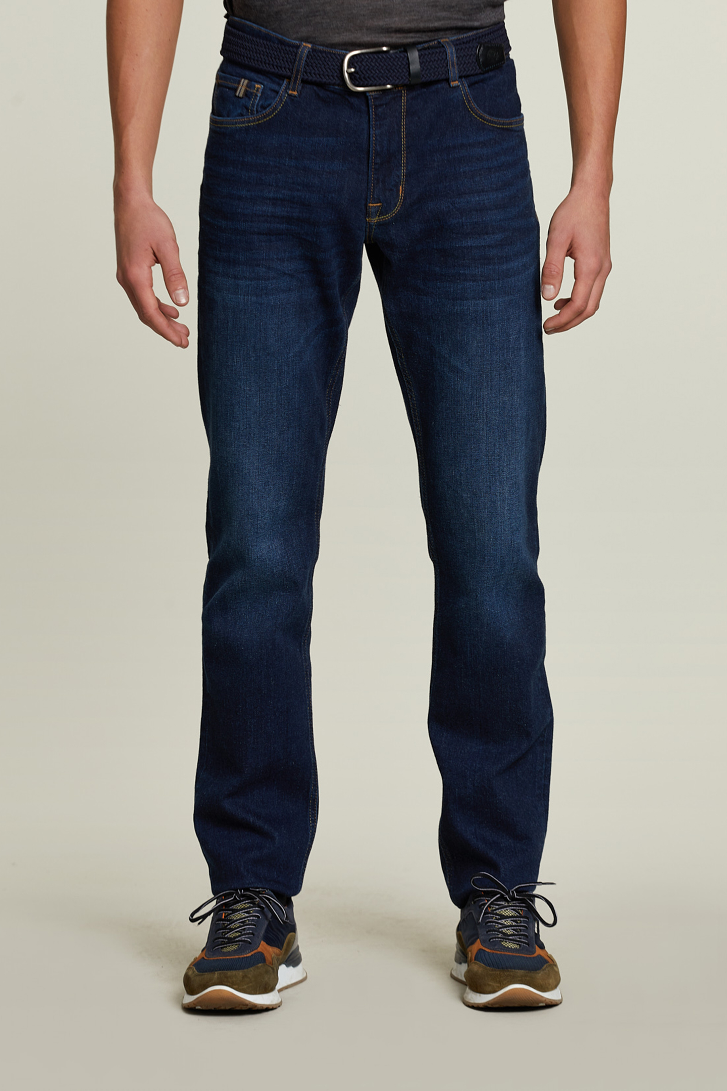 REGULAR FIT BASIC 5-POCKET JEANS DARK STONE 1