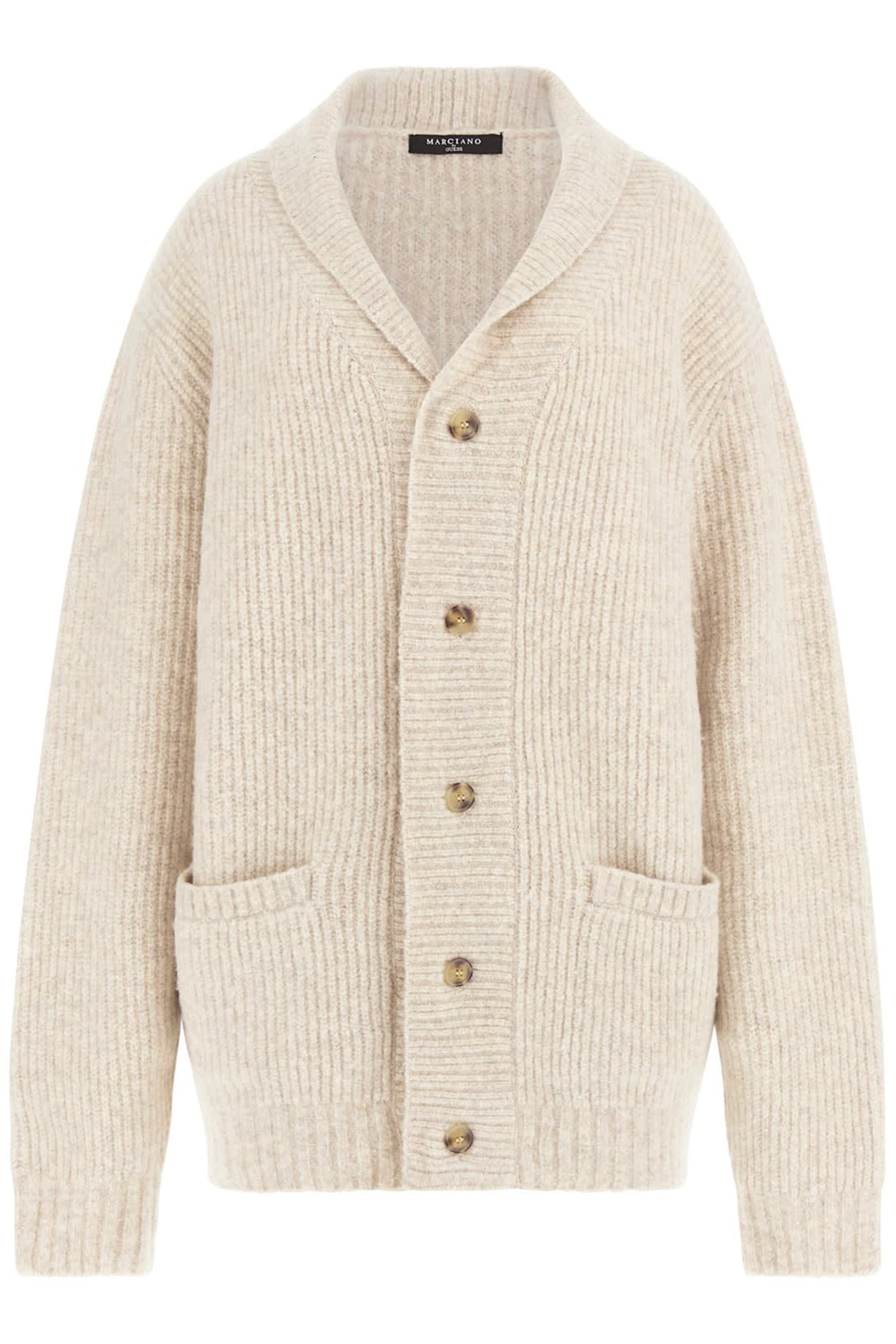 LS SHAWL NECK CARDI VANILLA BEIGE HEATHE 4