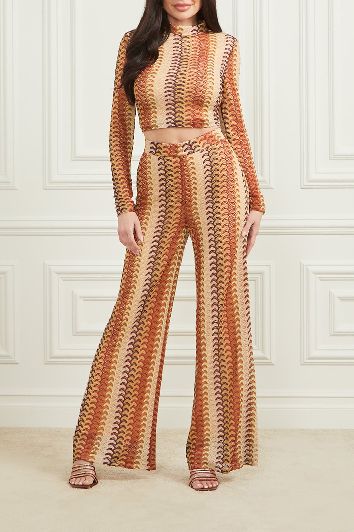 AUTUMN FEARNE PANT RUST BROWN MULTI 3