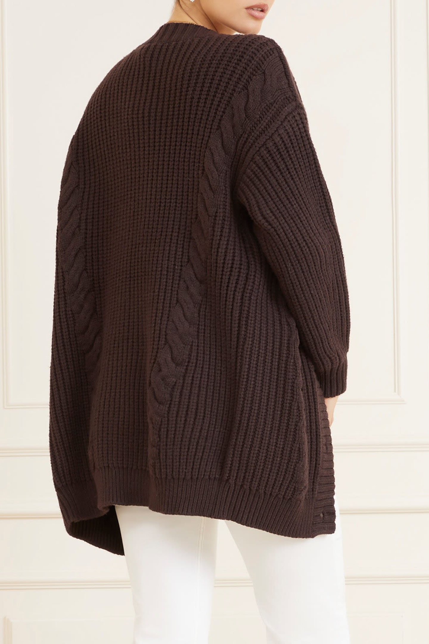 CHO OVER CARDI SWTR REGAL BROWN 2