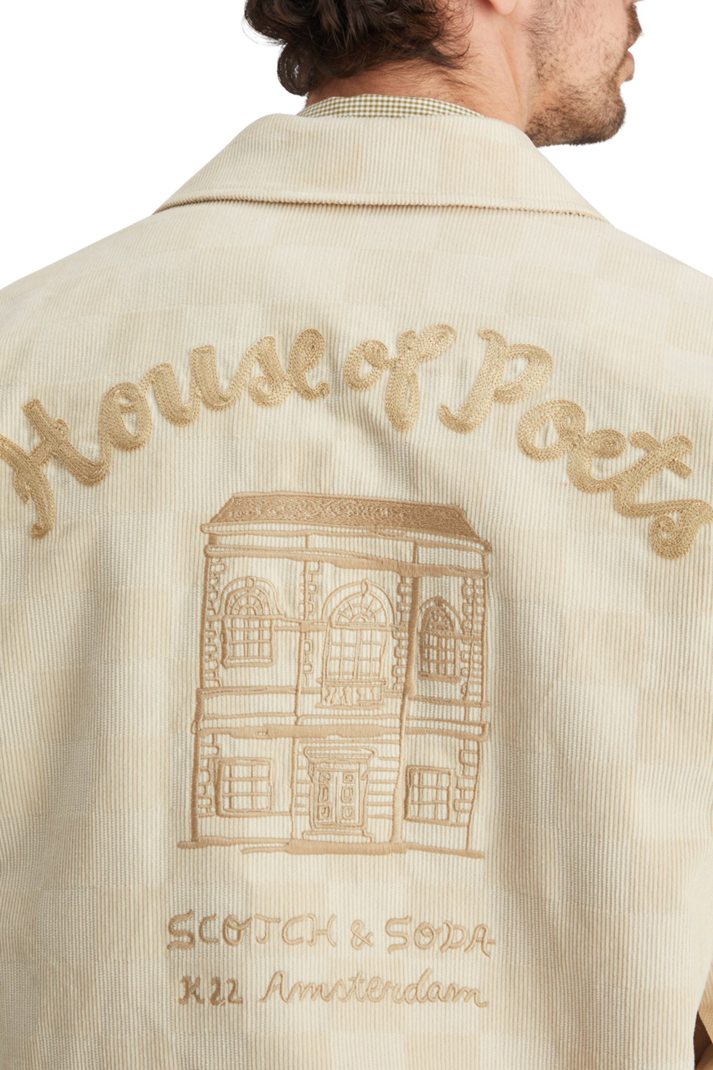 CHECK-PATTERNED CORDUROY COLLEGE JACKET PARCHMENT 9