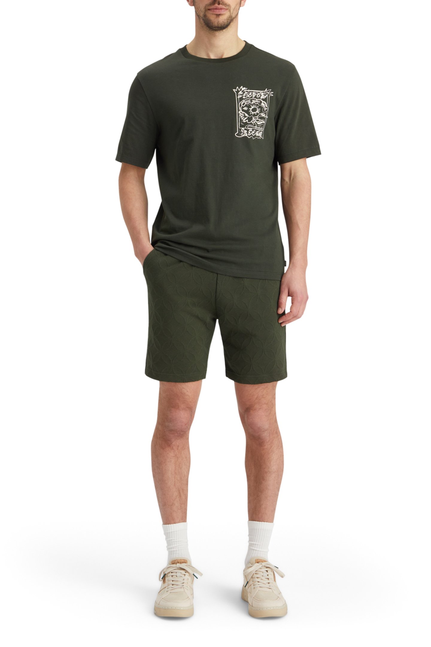 JACQUARD TERRY SWEATSHORTS HERITAGE GREEN 3
