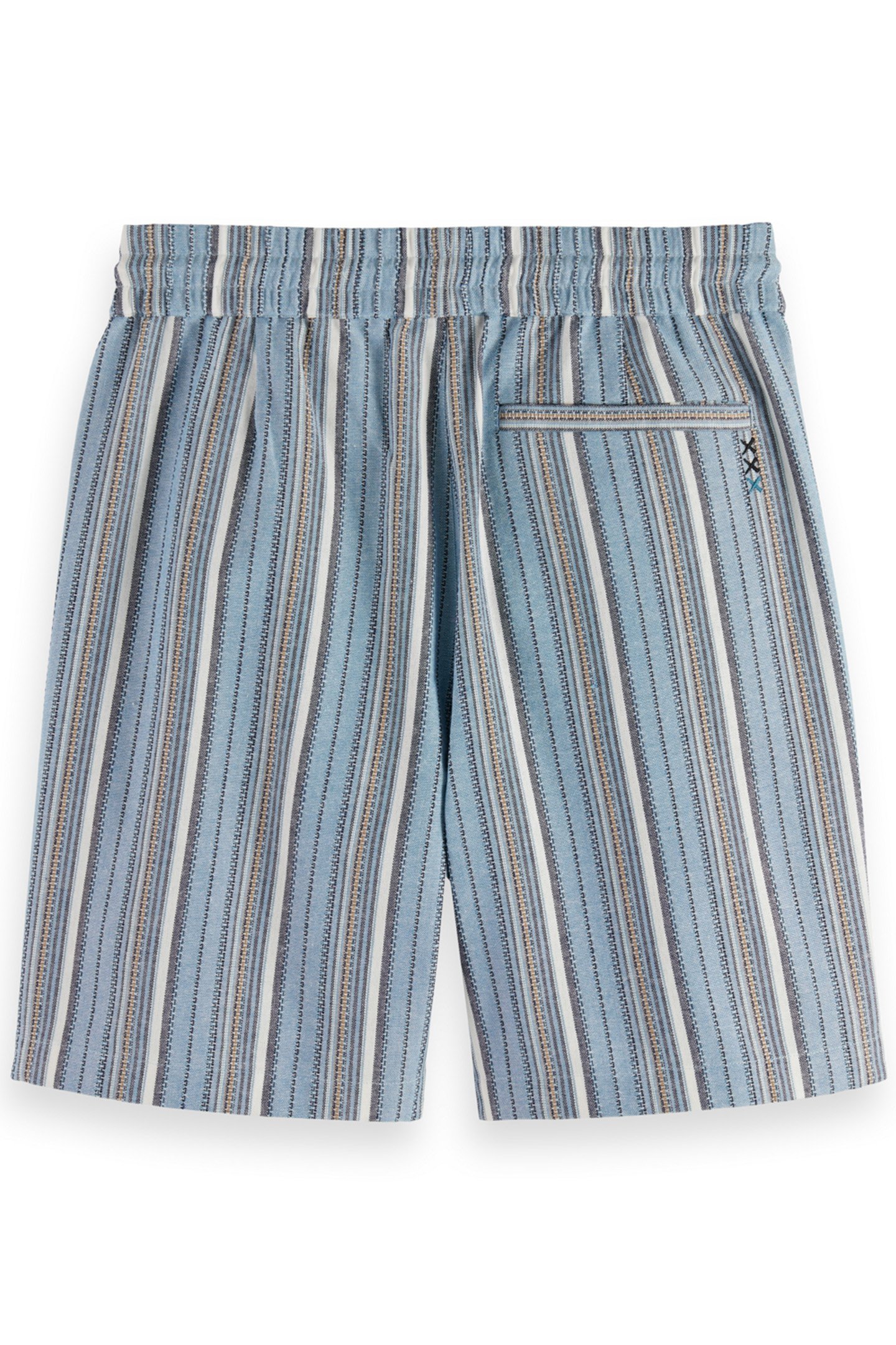 FAVE- STRIPED COTTON BERMUDA SHORT BLUE STRIPE 2