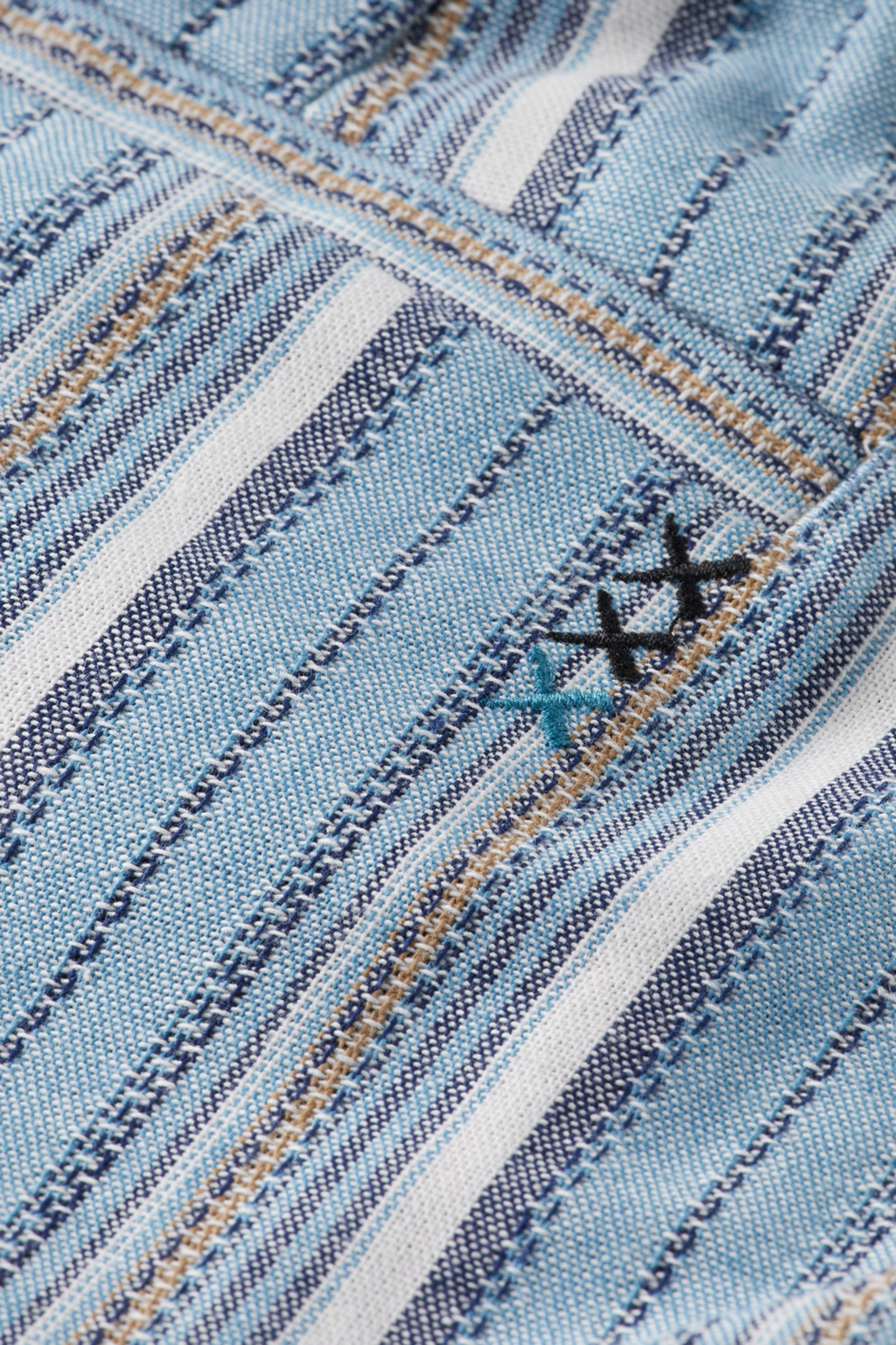 FAVE- STRIPED COTTON BERMUDA SHORT BLUE STRIPE 3