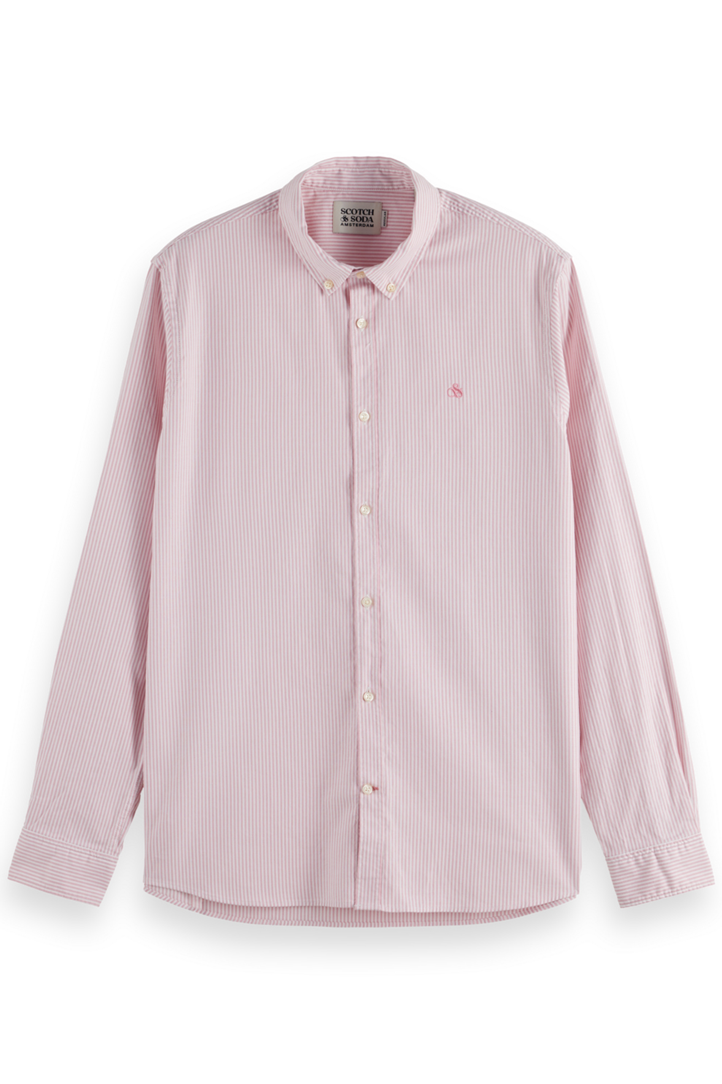 SEASONAL ESSENTIALS OXFORD STRIPED SHIRT PINK STRIPE 1