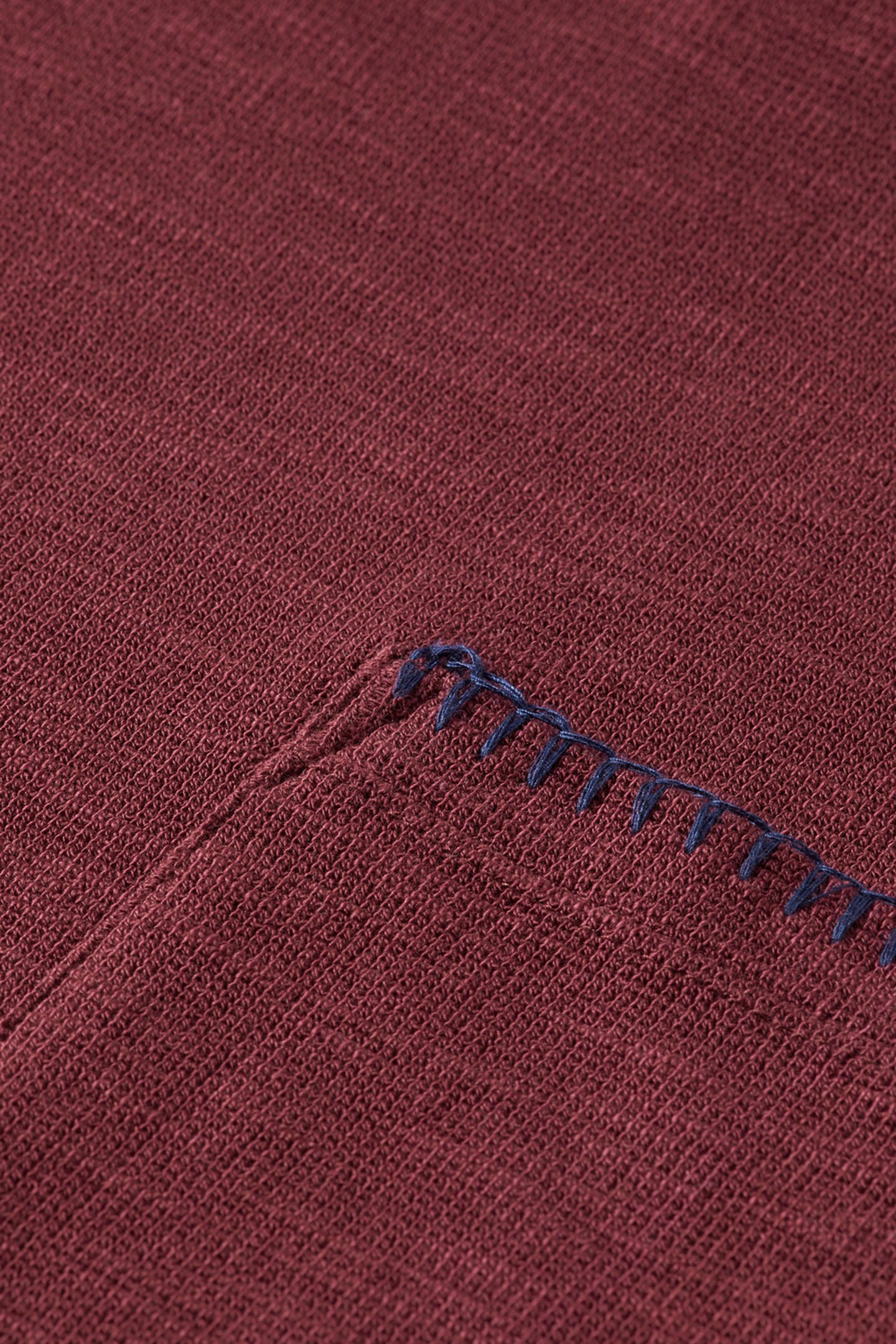 RELAXED FIT BLANKET STITCH SLUB LONGSLEEVE T-SHIRT WINE 8