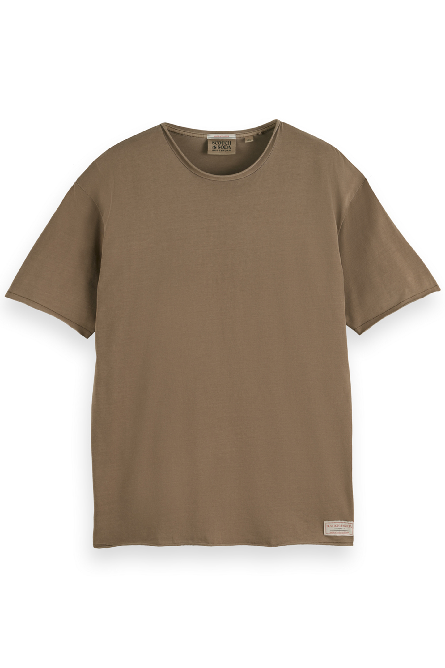 RELAXED FIT RAW EDGE T-SHIRT CAPPUCHINO 4