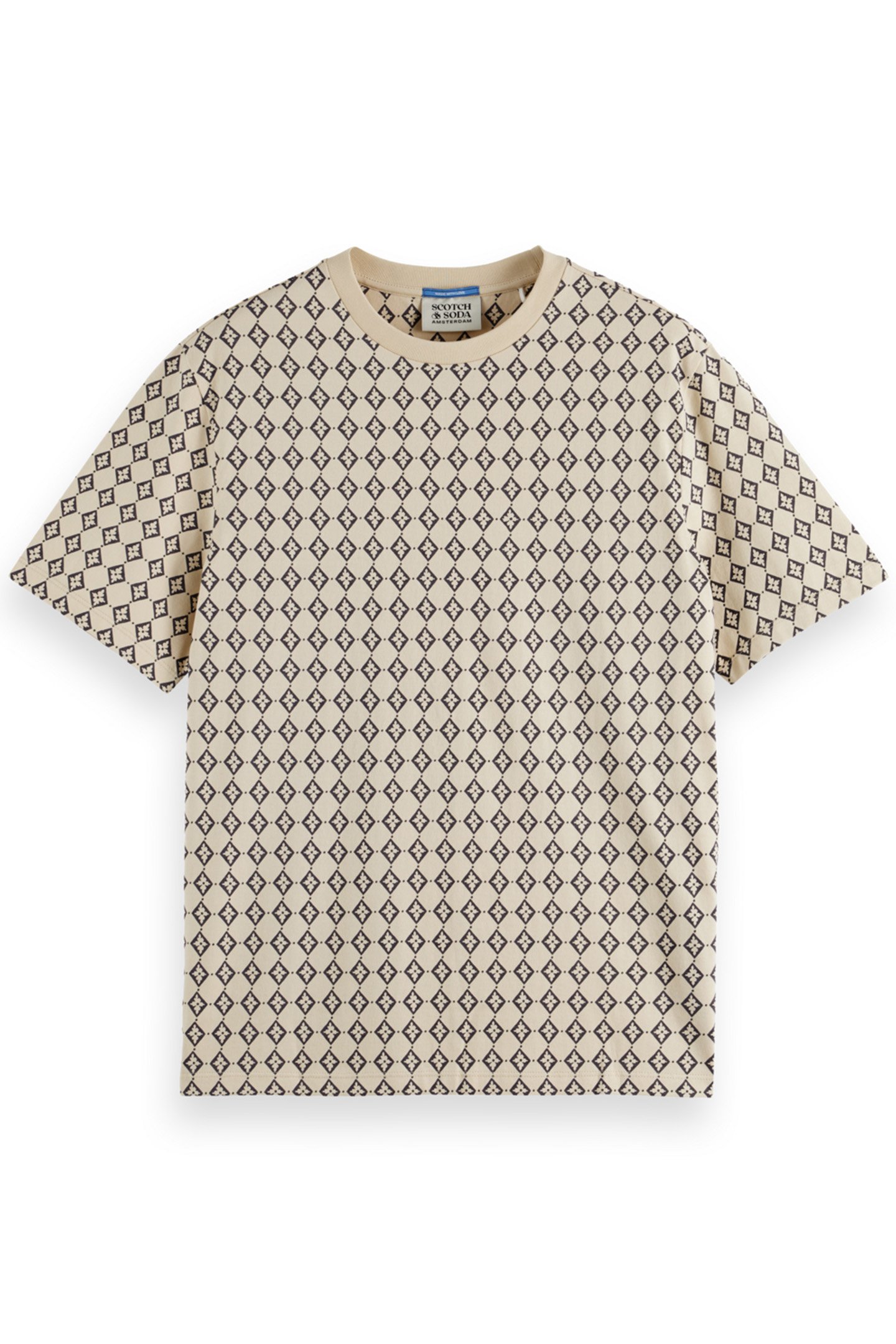 REGULAR FIT MINI ALL OVER PRINT T-SHIRT PARCHMENT GEO FLOWER 4