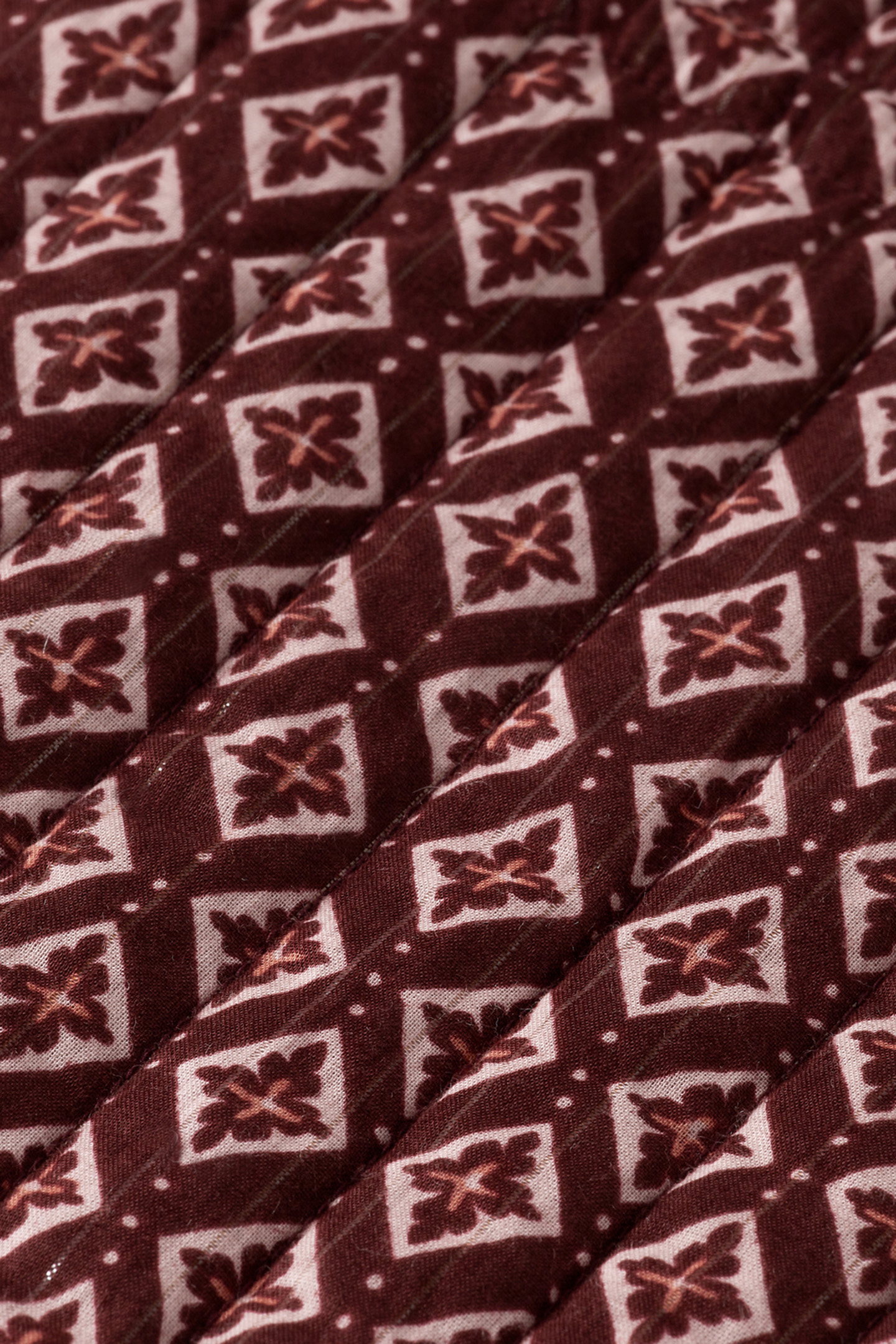 BLOCK PRINT GILET GEO FLOWER BORDEAUX 5