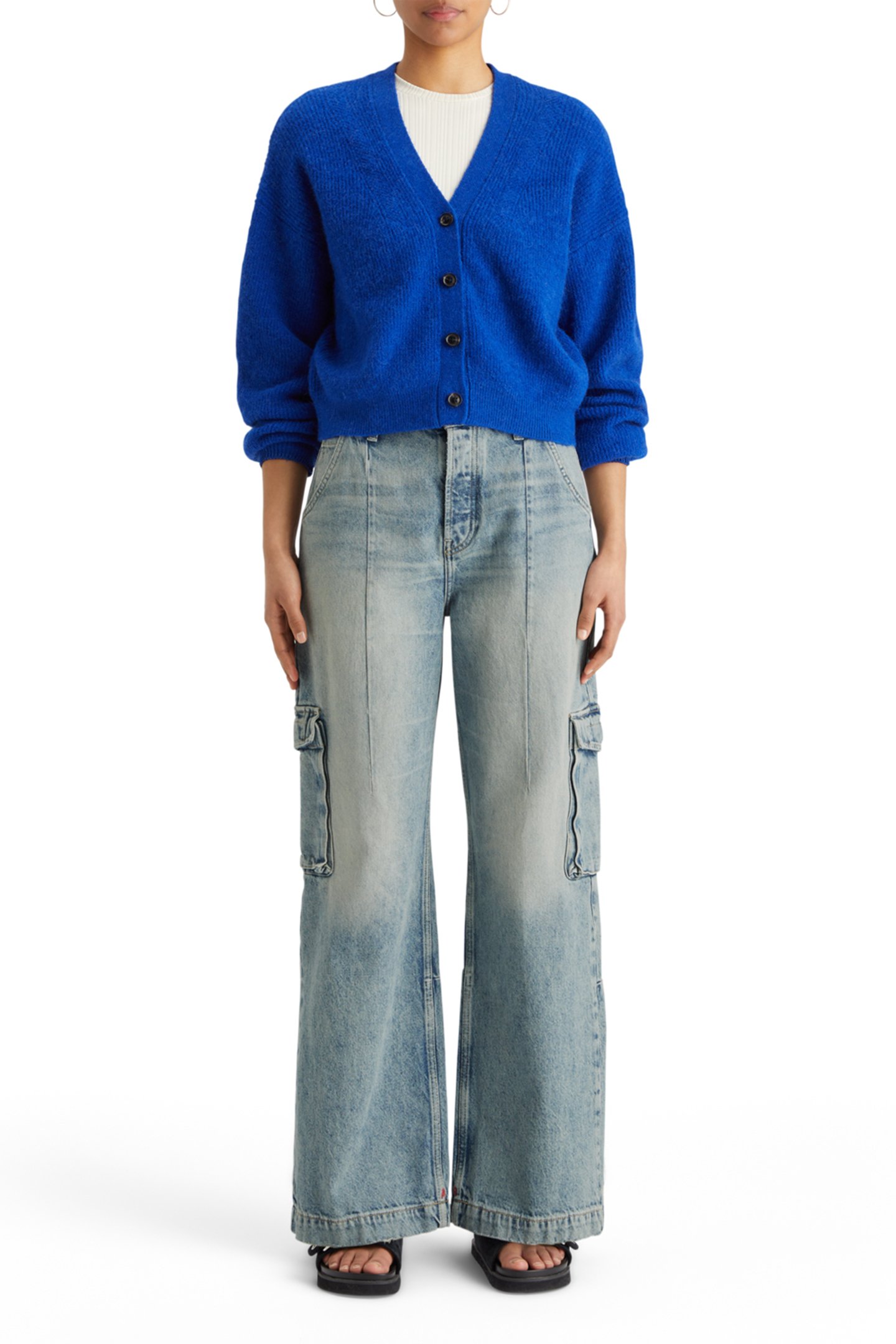 THE DEEP LOW RISE LOOSE CARGO JEANS -ROLLING ROAD 3