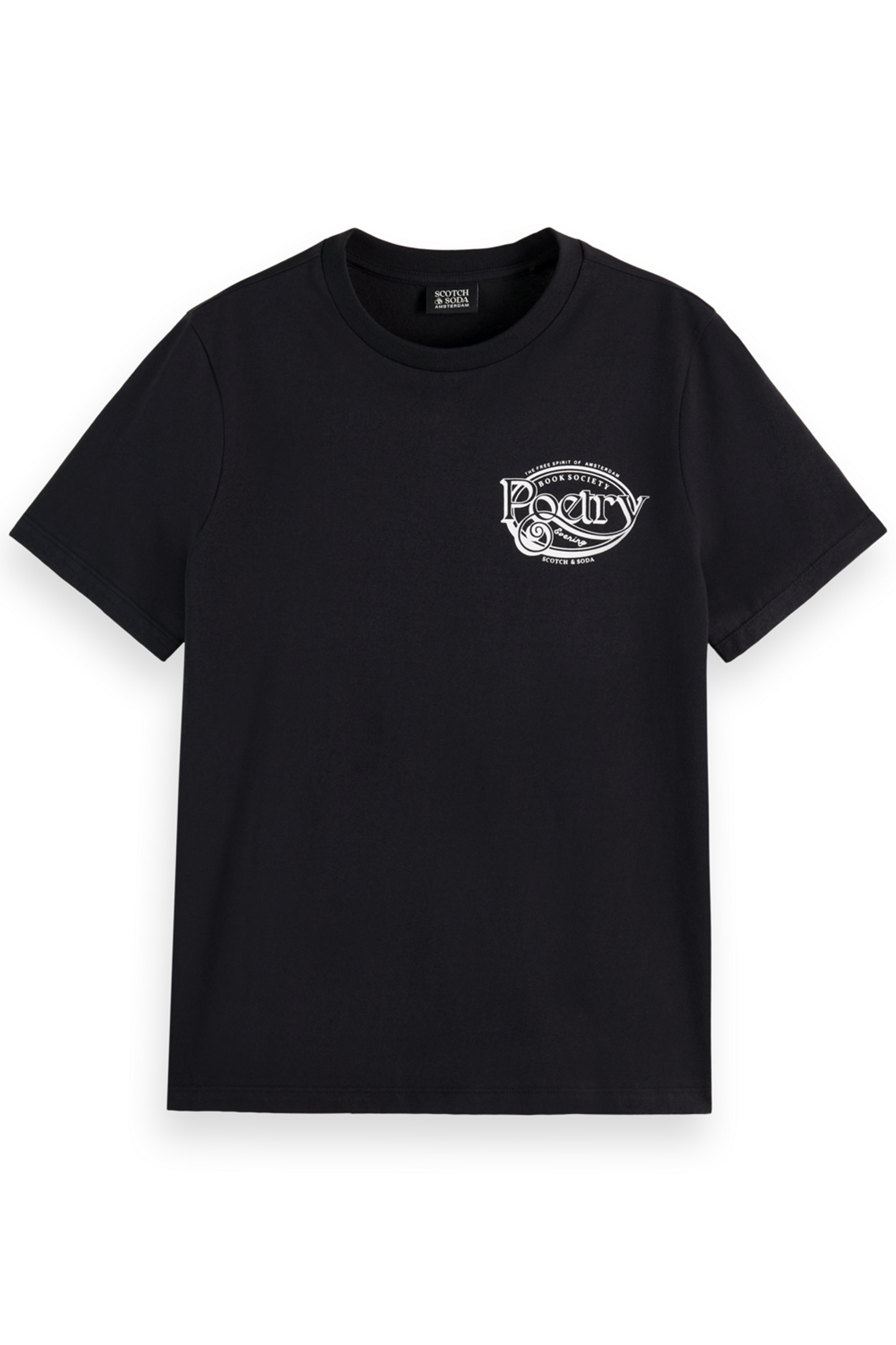 REGULAR FIT T-SHIRT WITH SMALL CHEST ARTWORK EVENING BLACK 4