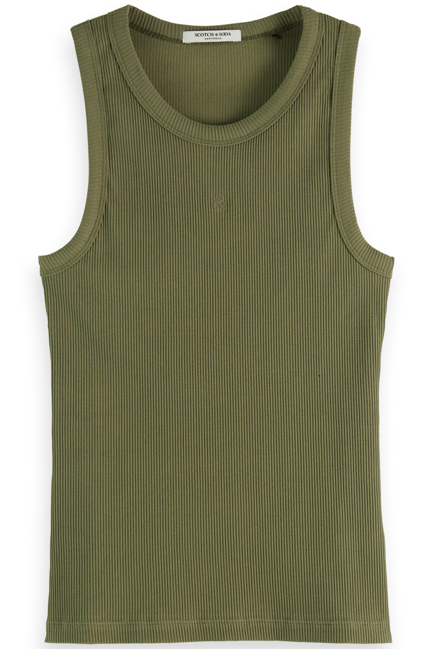 RACER RIB TANK WASHED MILITARY 3