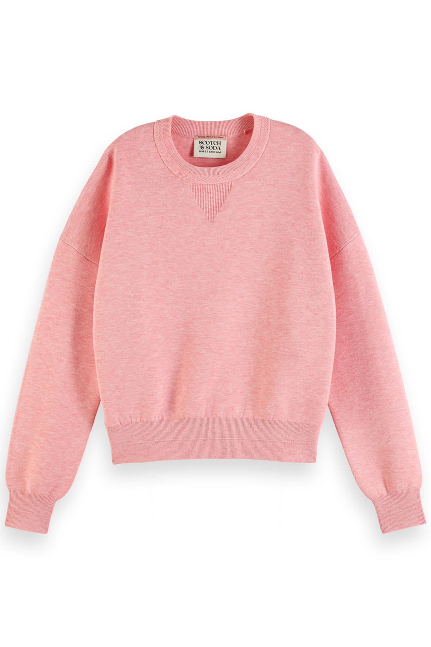 COMPACT KNITTED RELAXED PULLOVER CLAY PINK MELANGE 4