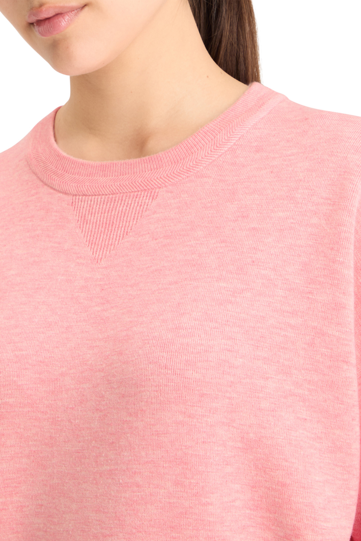 COMPACT KNITTED RELAXED PULLOVER CLAY PINK MELANGE 7