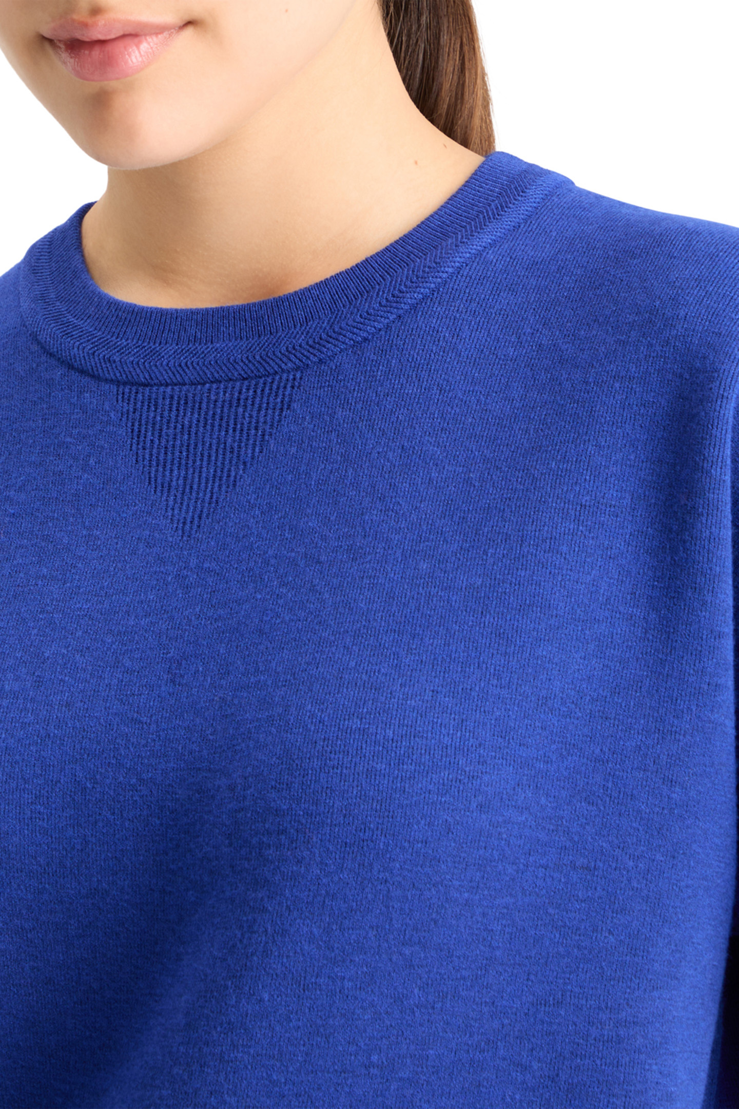 COMPACT KNITTED RELAXED PULLOVER ELECTRIC BLUE 7