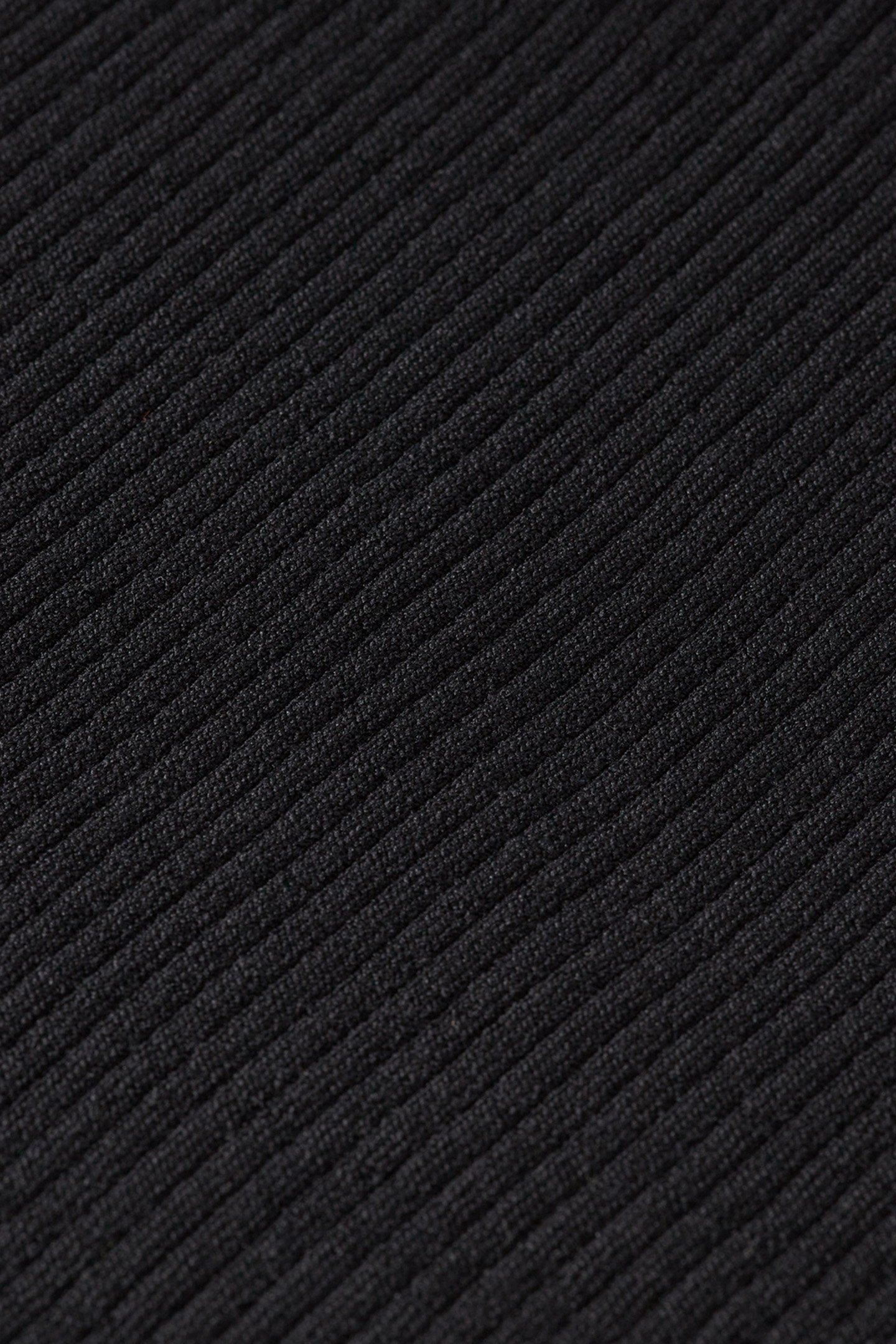 RIBBED COLLARED KNITTED DRESS EVENING BLACK 3