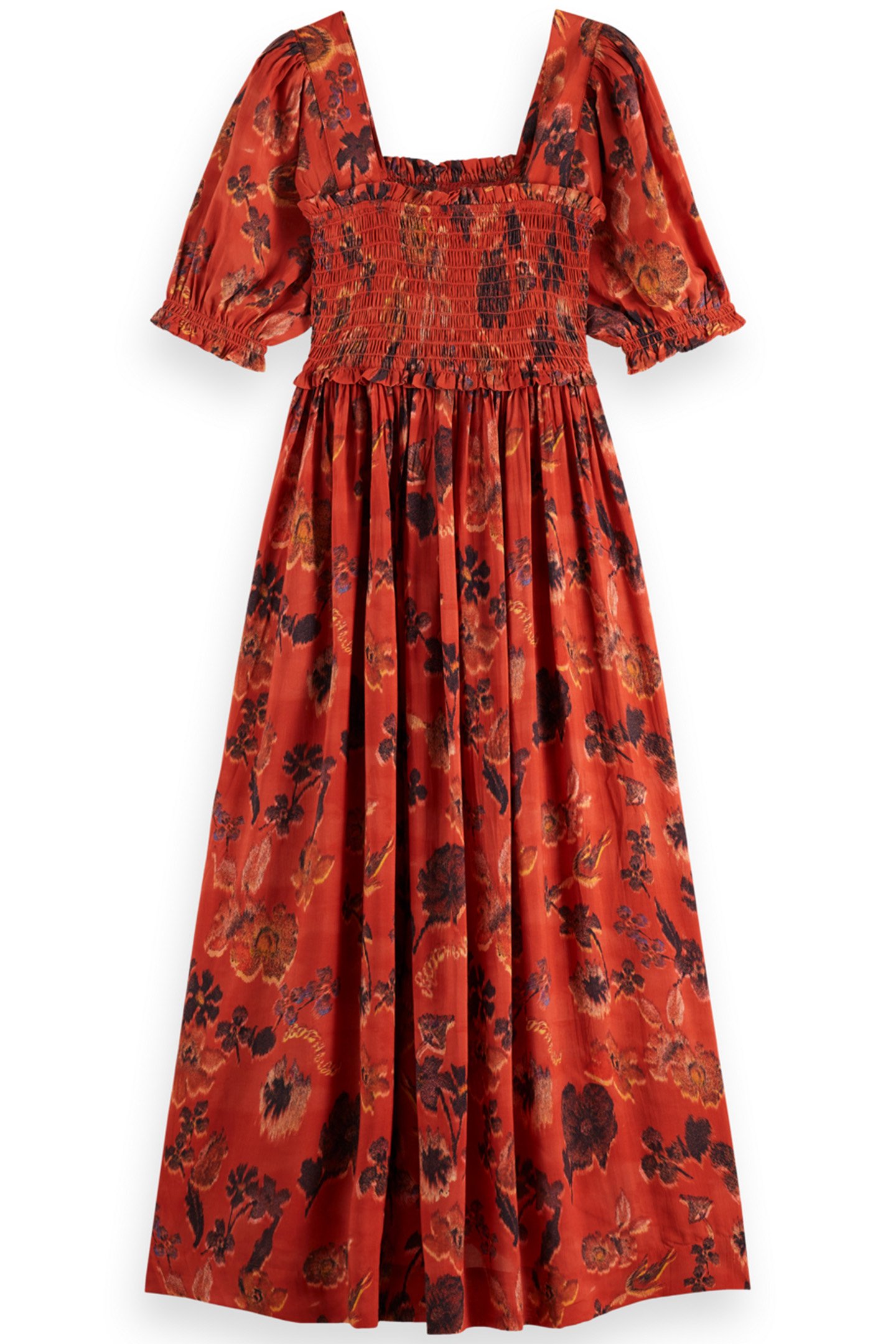 MAXI DRESS WITH SMOCK POETRY TAPESTRY NEGRONI 1