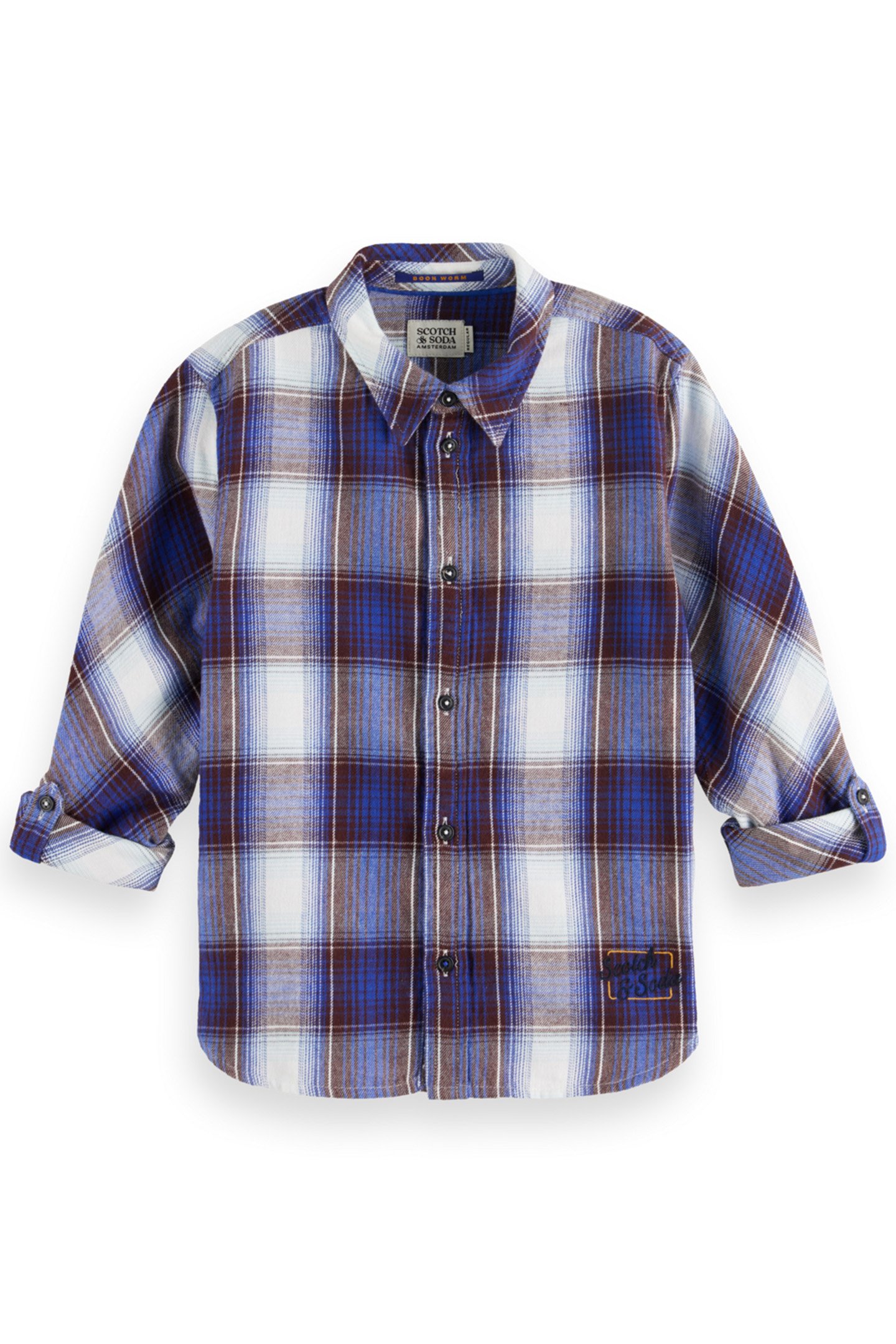 BOY REGULAR-FIT YARN-DYED CHECKED FLANNEL SHIRT BOOKWORM/ROA 3