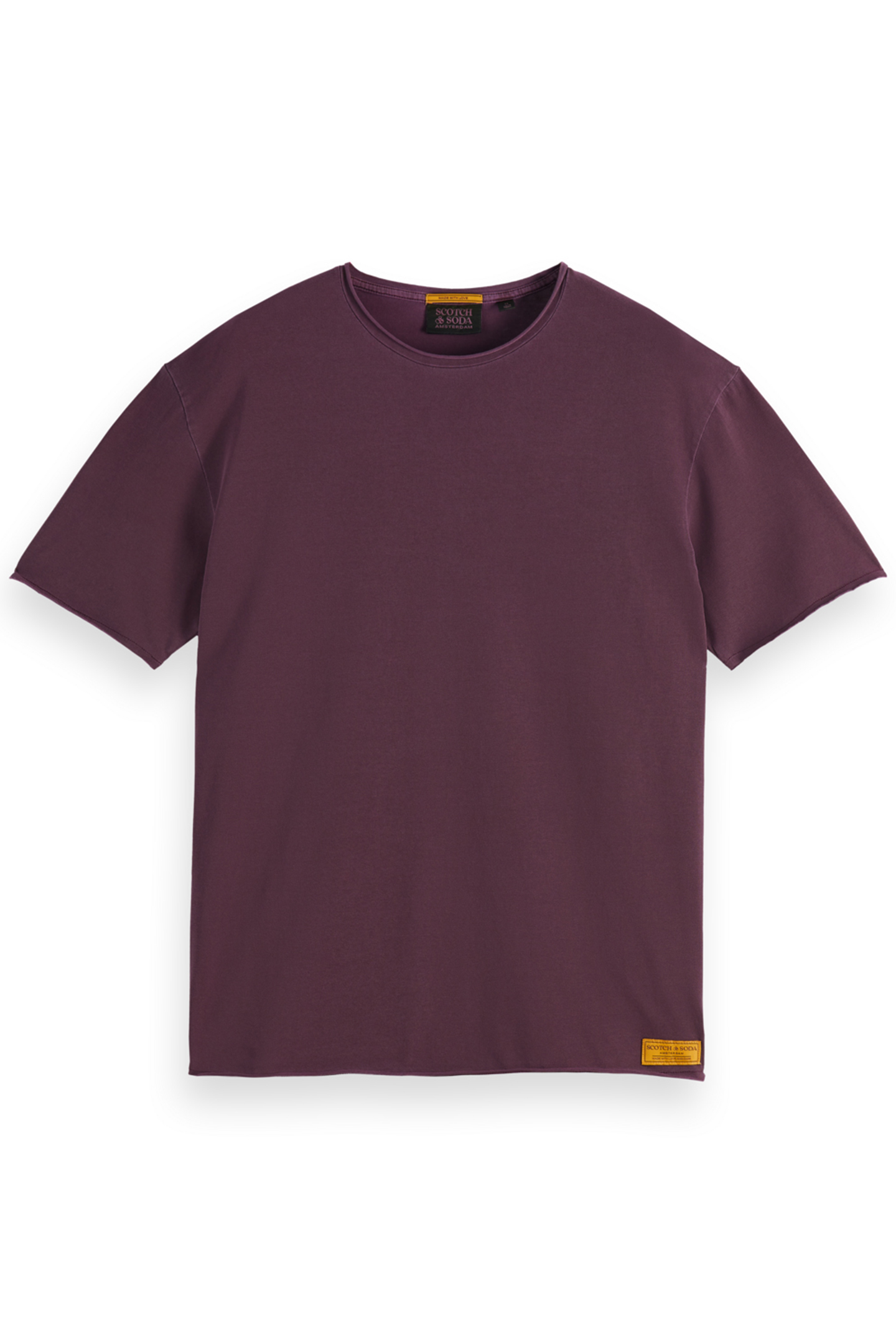 RAW EDGE GARMENT DYE T-SHIRT BERRY 4