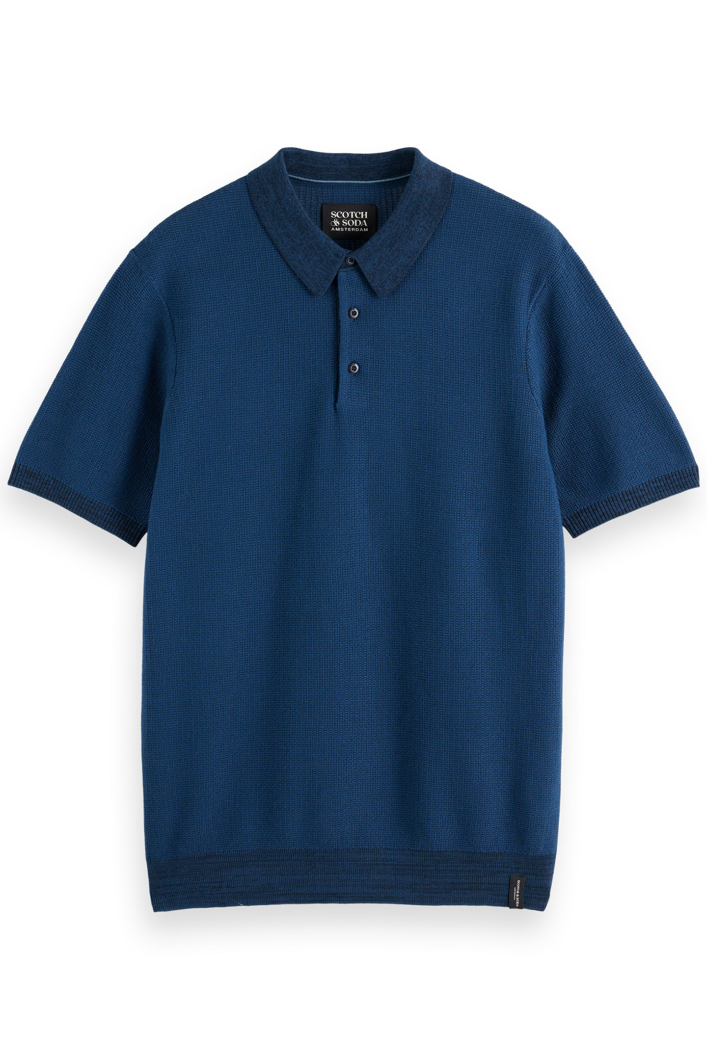 STRUCTURED KNITTED POLO HERITAGE BLUE 4