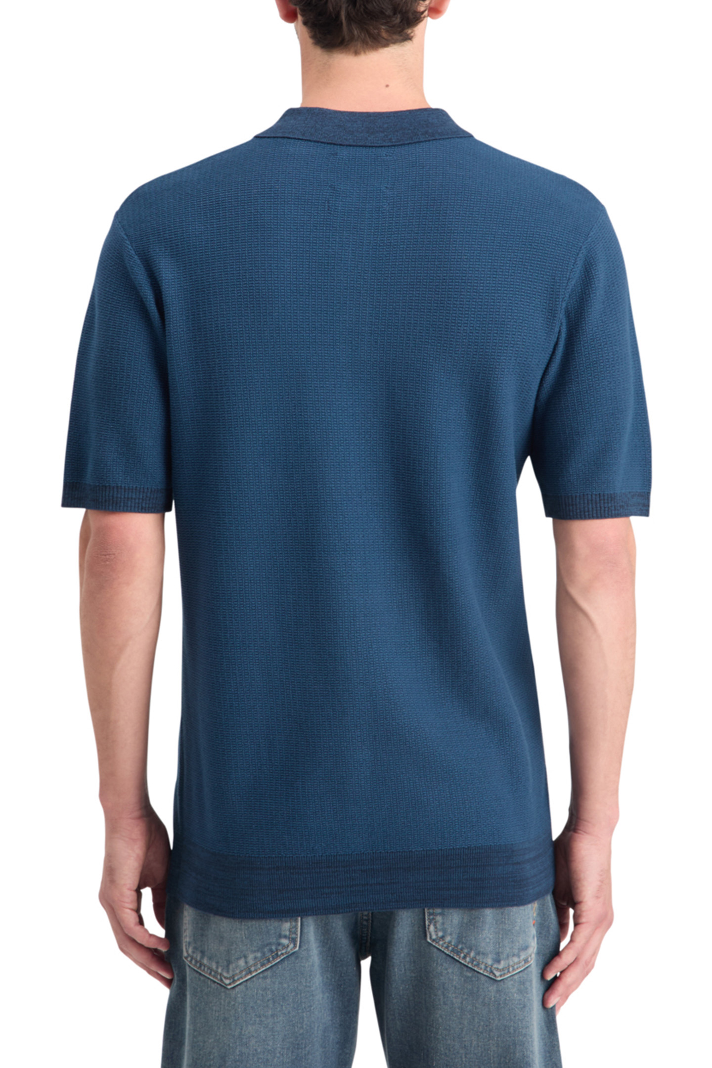 STRUCTURED KNITTED POLO HERITAGE BLUE 2