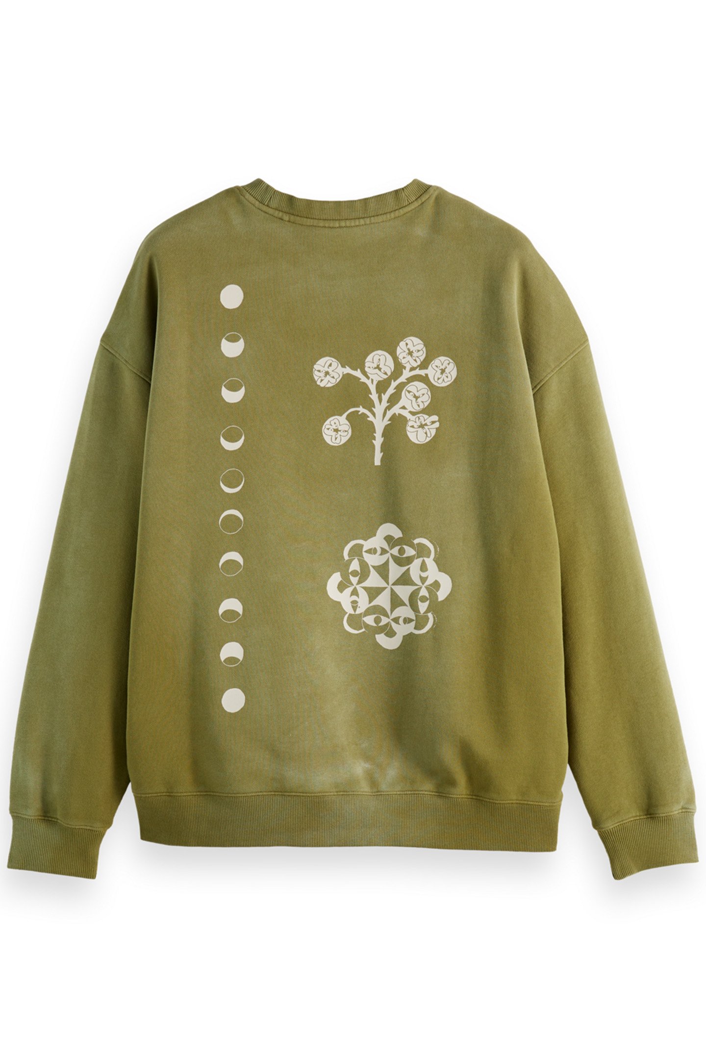GARMENT DYED ARTWORK SWEATSHIRT MOSS GREEN 5