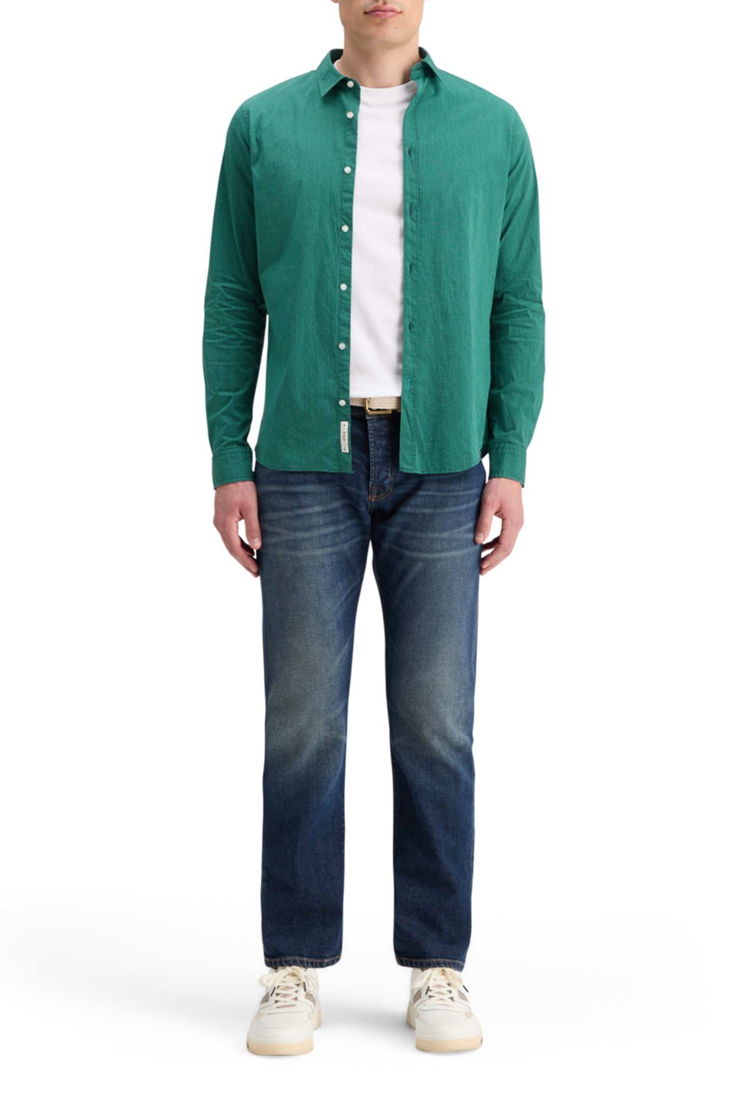 ESSENTIAL POPLIN STRIPE GREEN STRIPE 3