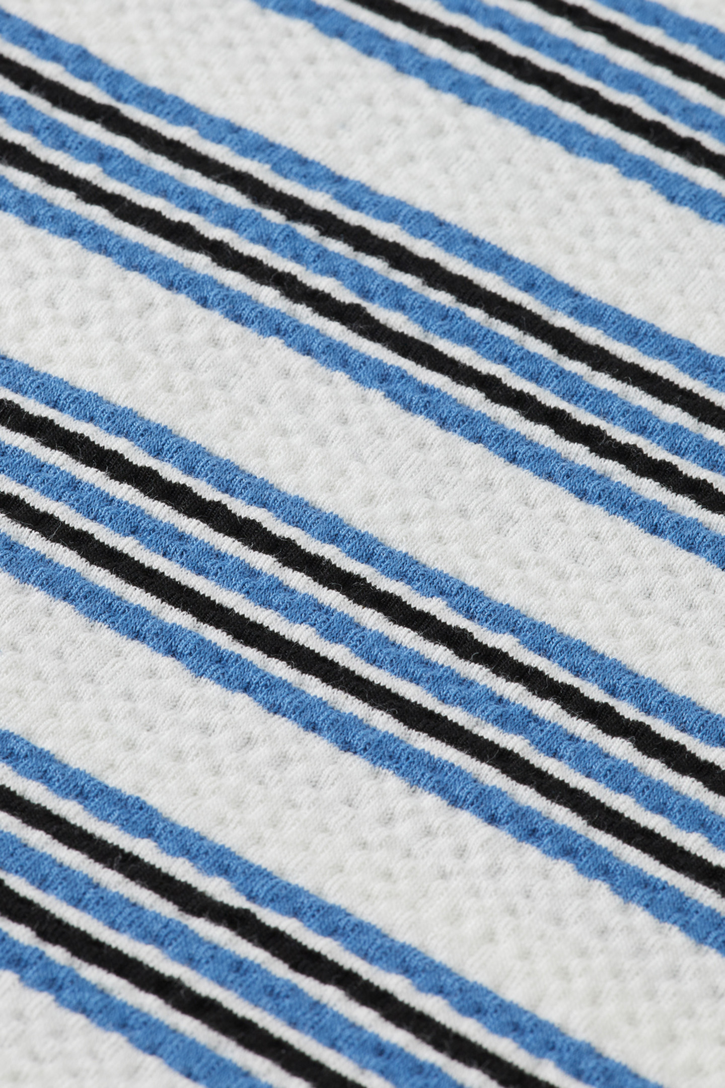 YARN DYED STRIPE WAFFLE T-SHIRT BLUE WHITE STRIPE 3