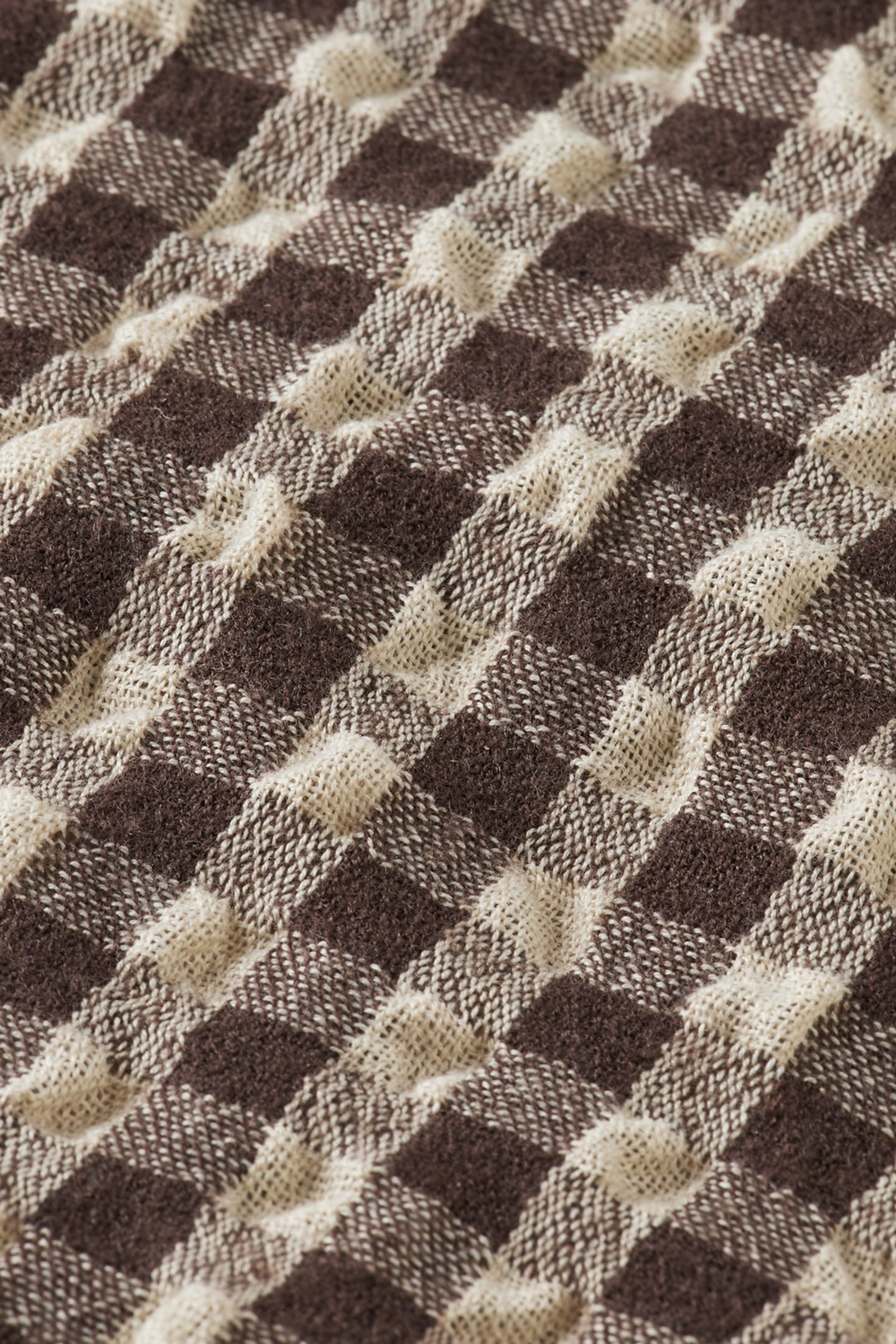 SEERSUCKER WOOL BLEND CHECK SHIRT BROWN CHECK 8