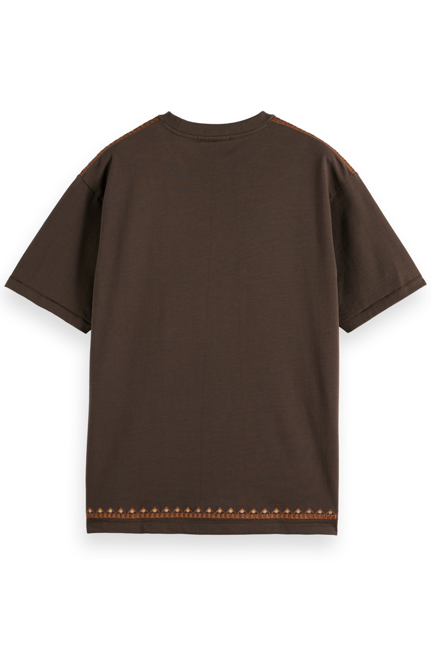 RELAXED FIT EMBROIDERY T-SHIRT COFFEE 5