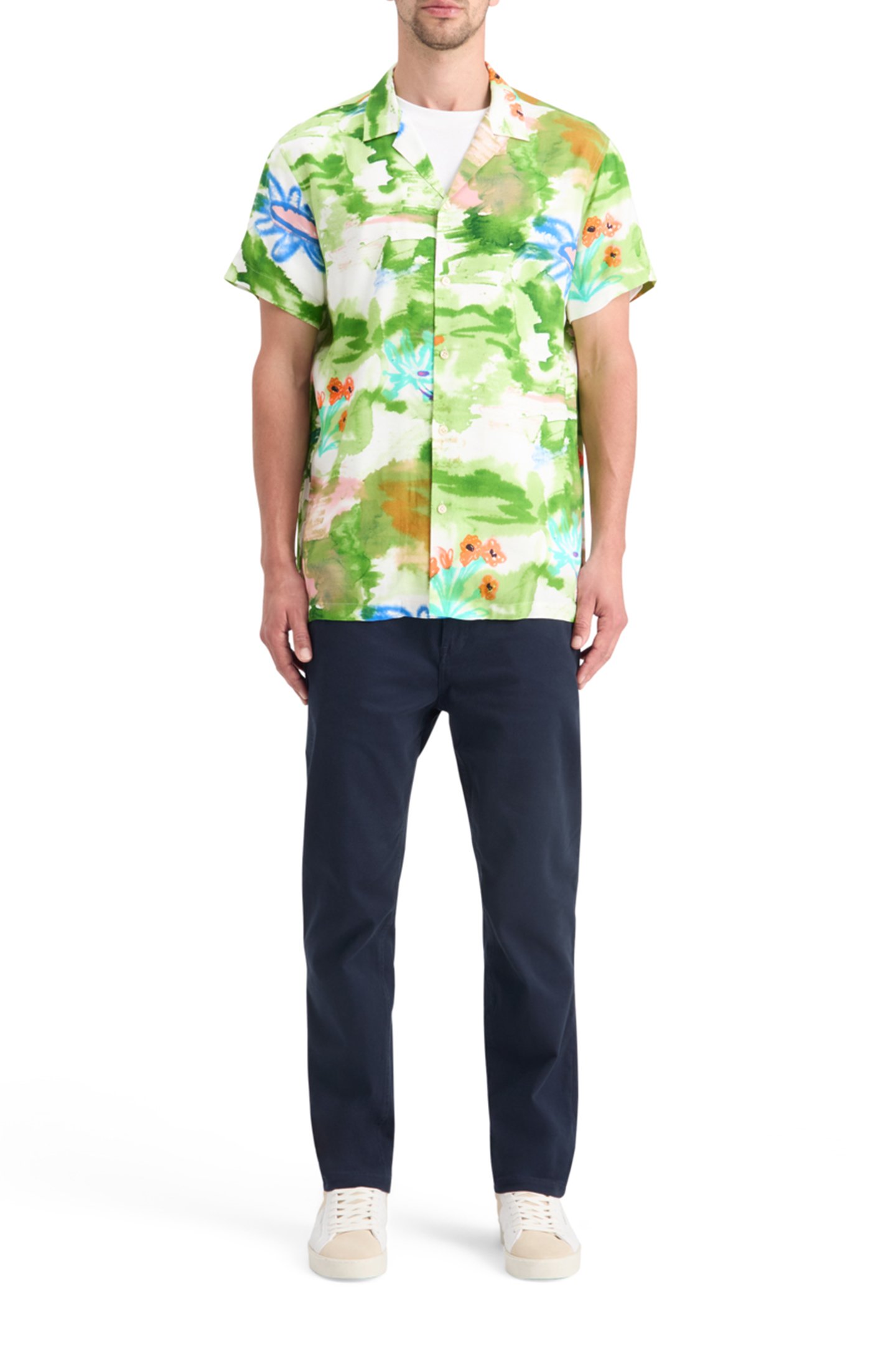 REGULAR FIT ECOVERO AOP SHIRT LAKE FLOWER AOP 3