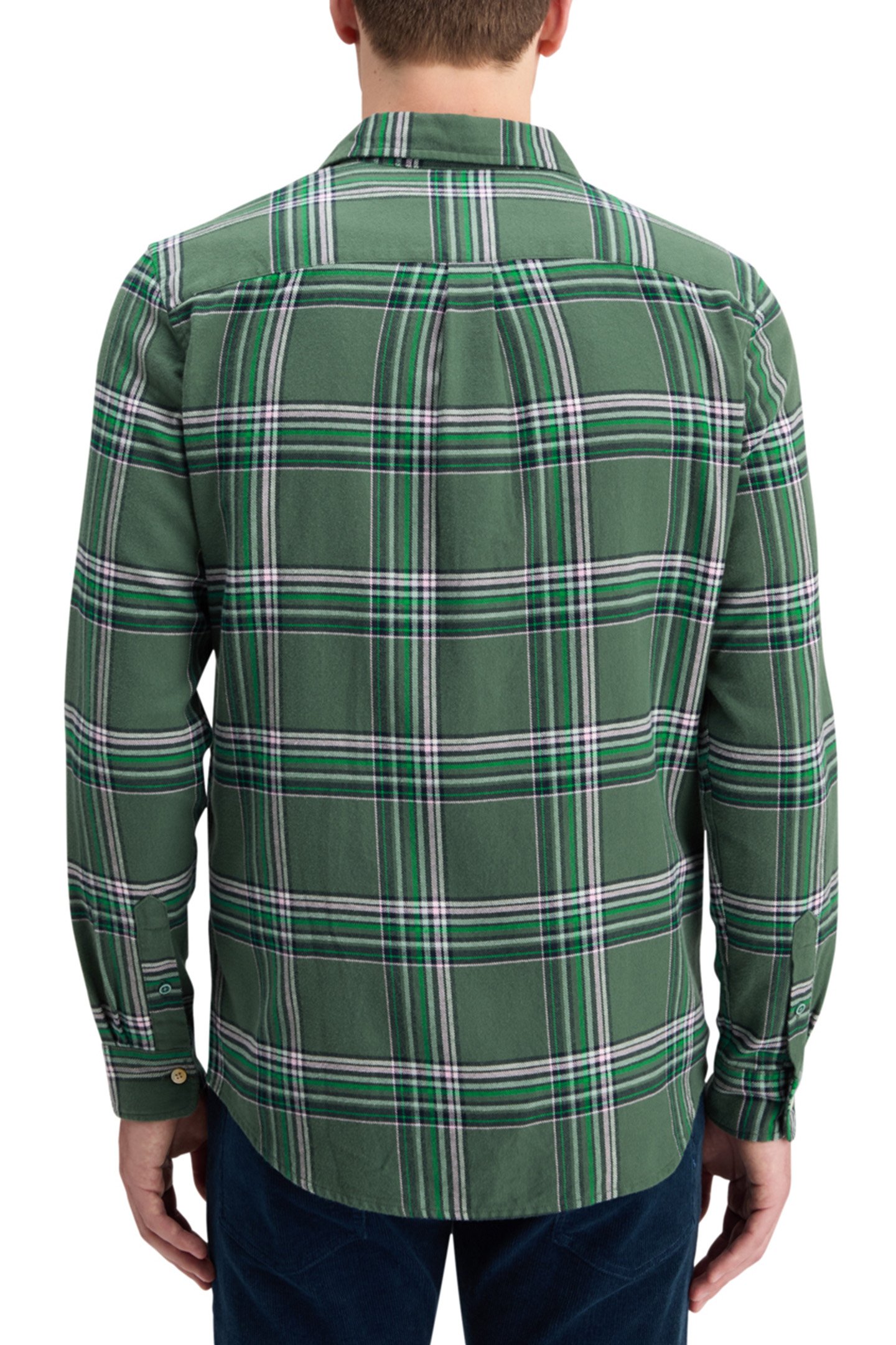 REGULAR FIT MULTICOLOURED FLANNEL CHECK SHIRT GREEN CHECK 2
