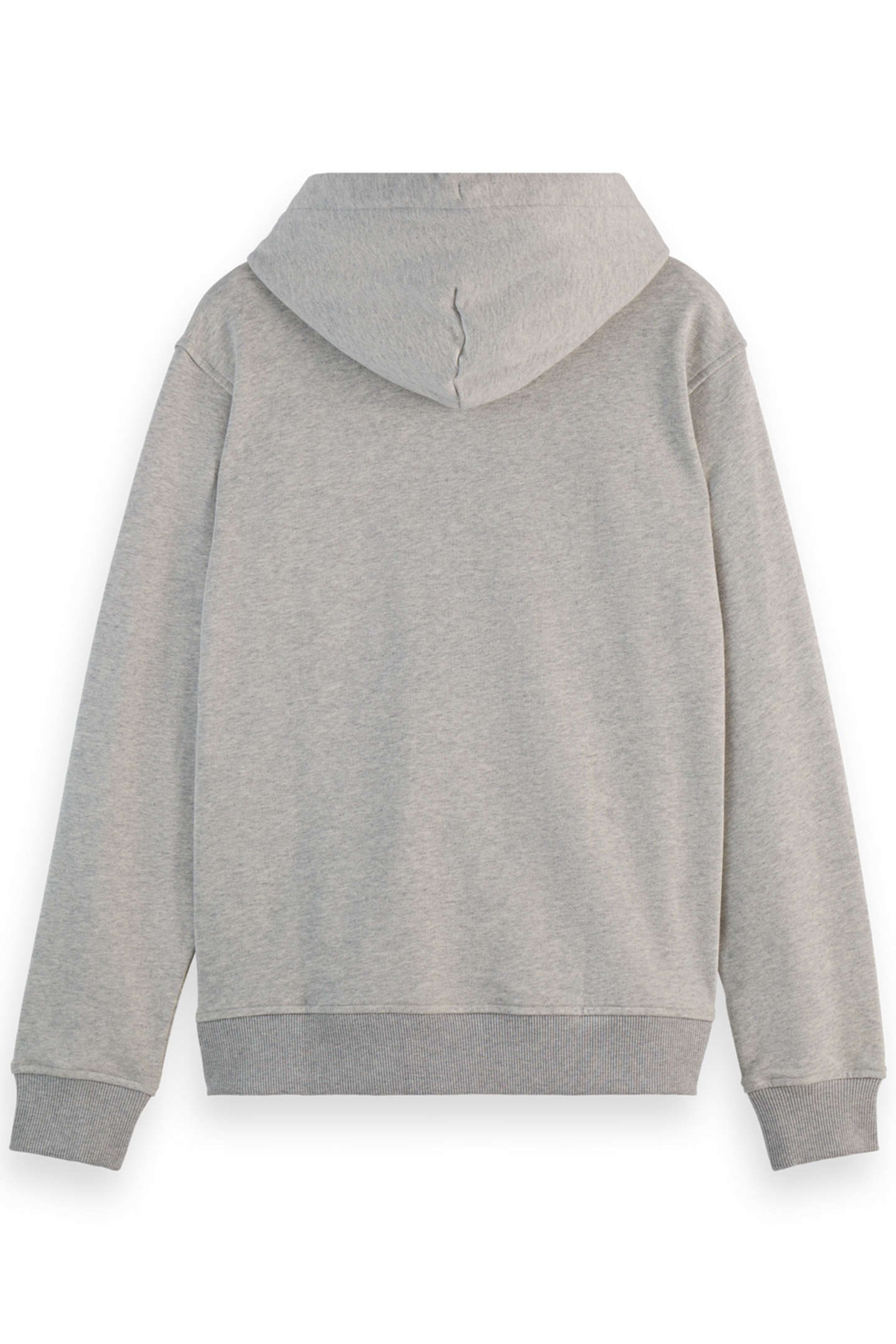 ESSENTIAL LOGO BADGE ZIP-THROUGH HOODIE GREY MELANGE 5