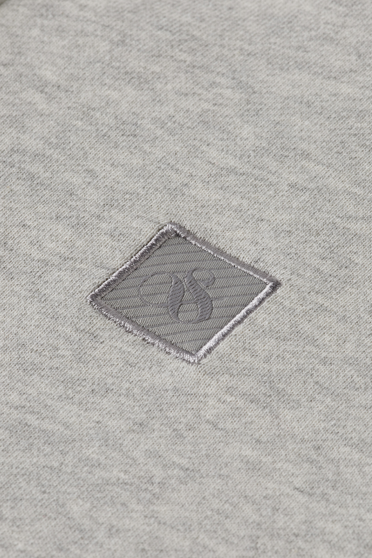 ESSENTIAL LOGO BADGE ZIP-THROUGH HOODIE GREY MELANGE 8