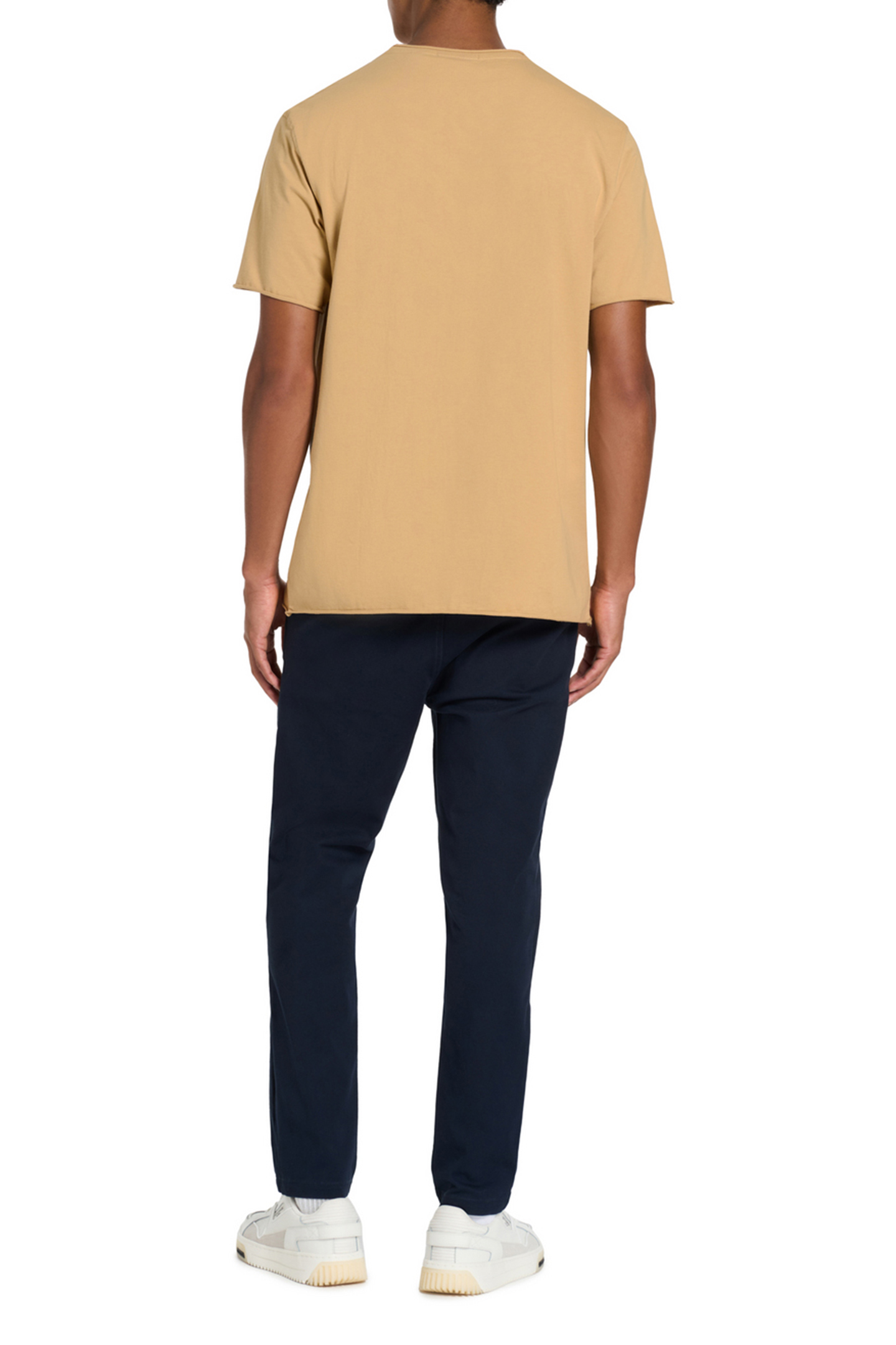 SS ROLL NECK TEE LT PASTEL BROWN 2