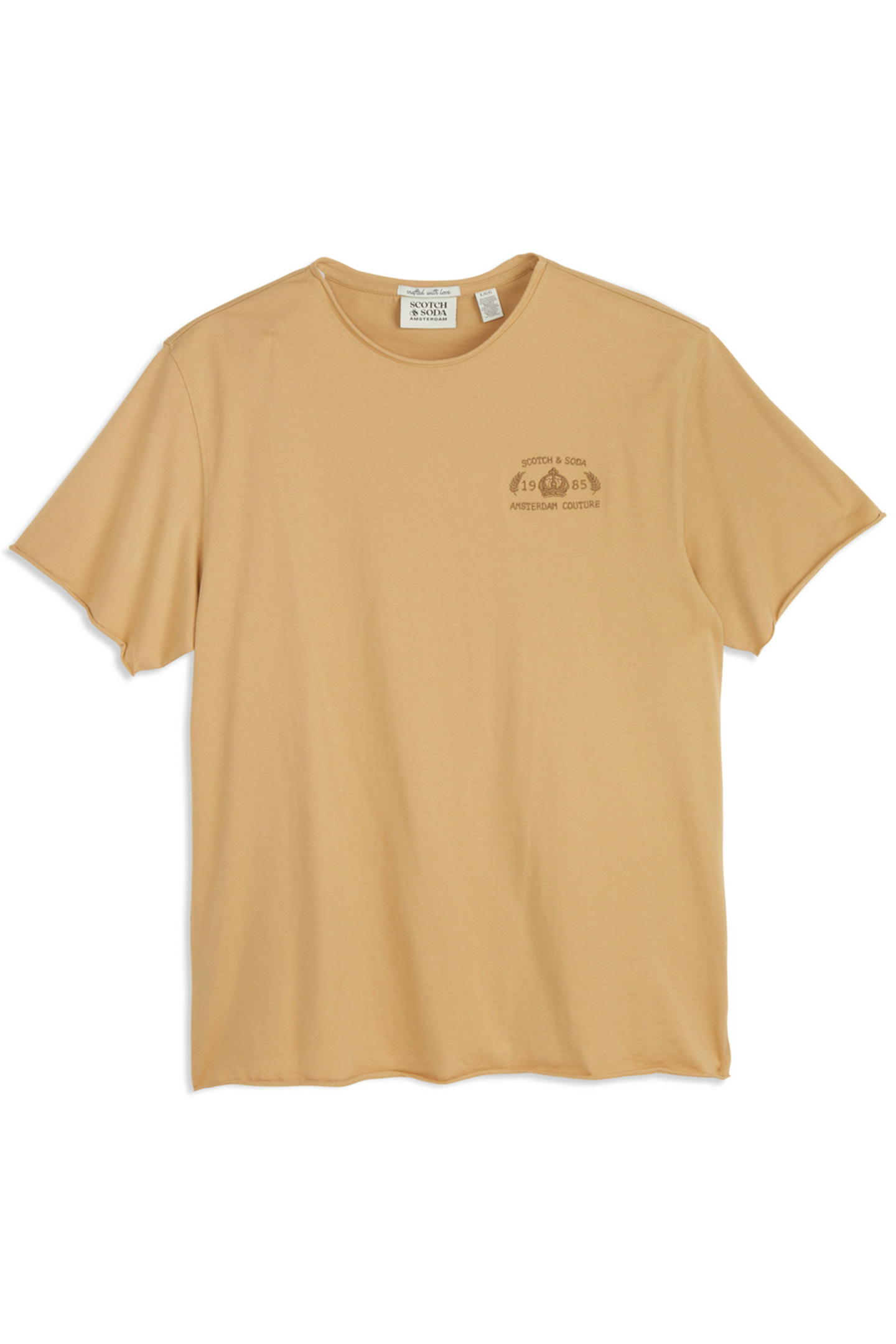 SS ROLL NECK TEE LT PASTEL BROWN 3