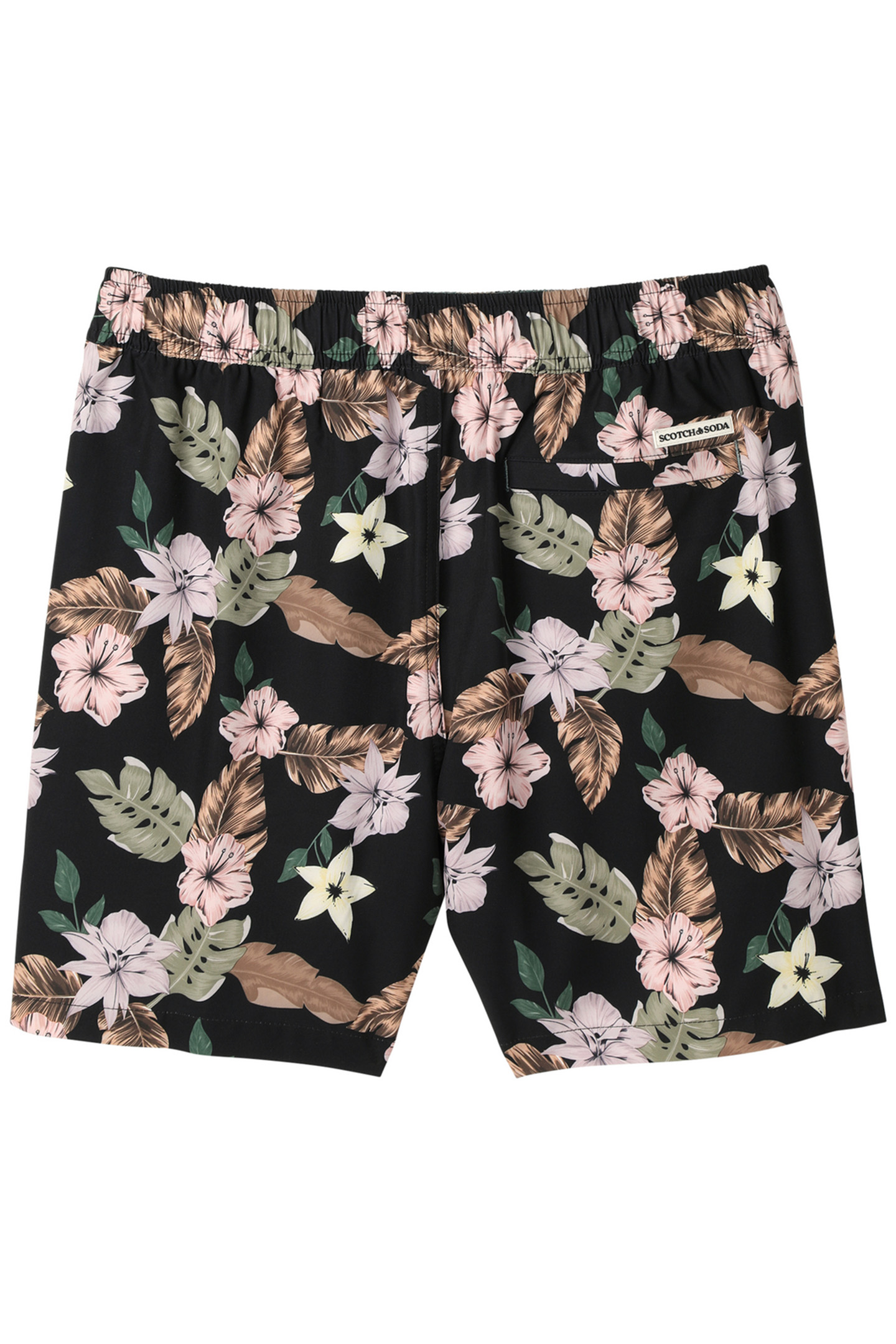 NOSTALGIA FLORAL SWIM TRUNK BLACK GREY 2